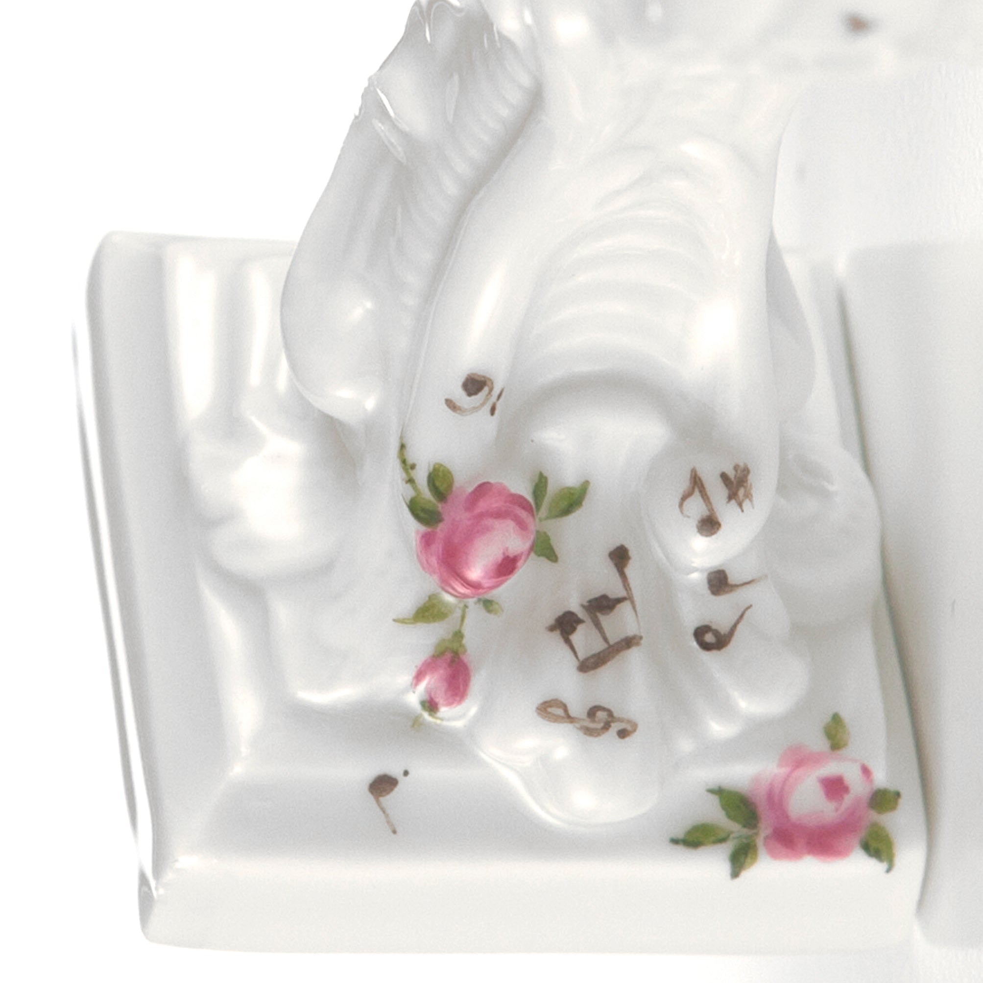 Notenpult mit Rose und Noten, H 9 cm | Meissen Figuren - Edition Affenkapelle 91c122 - 60022 - Meissen Weimar