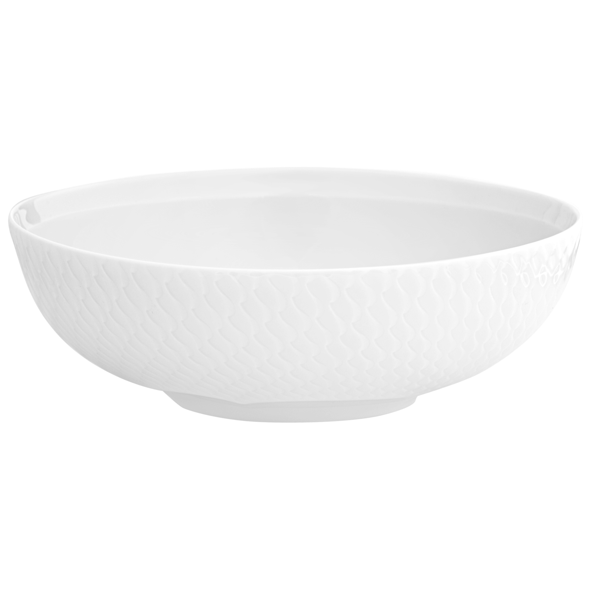 Nudelschale, groß, Weiß, Ø 20,5 cm | Meissen Wellenspiel Relief 000001 - 29438 - Meissen Weimar