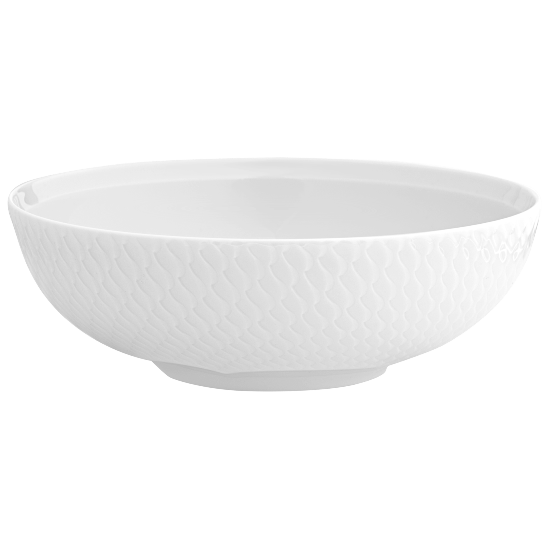 Nudelschale, groß, Weiß, Ø 20,5 cm | Meissen Wellenspiel Relief 000001 - 29438 - Meissen Weimar
