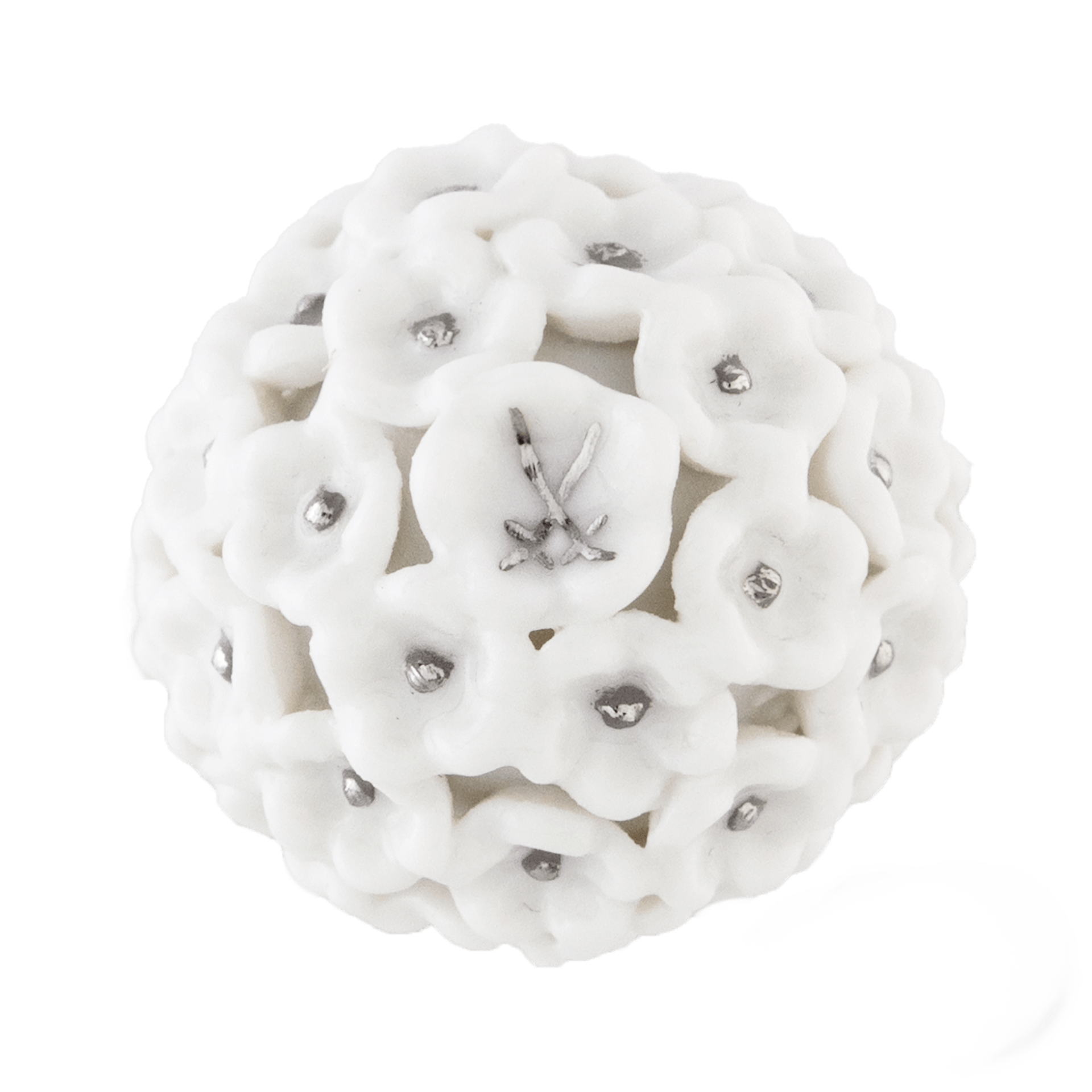 Ohrhänger Boule Snowball Blossom, Weißgold 750, Ø 28 mm | Meissen Royal Blossom Collection mpj55bl28000 - Meissen Weimar