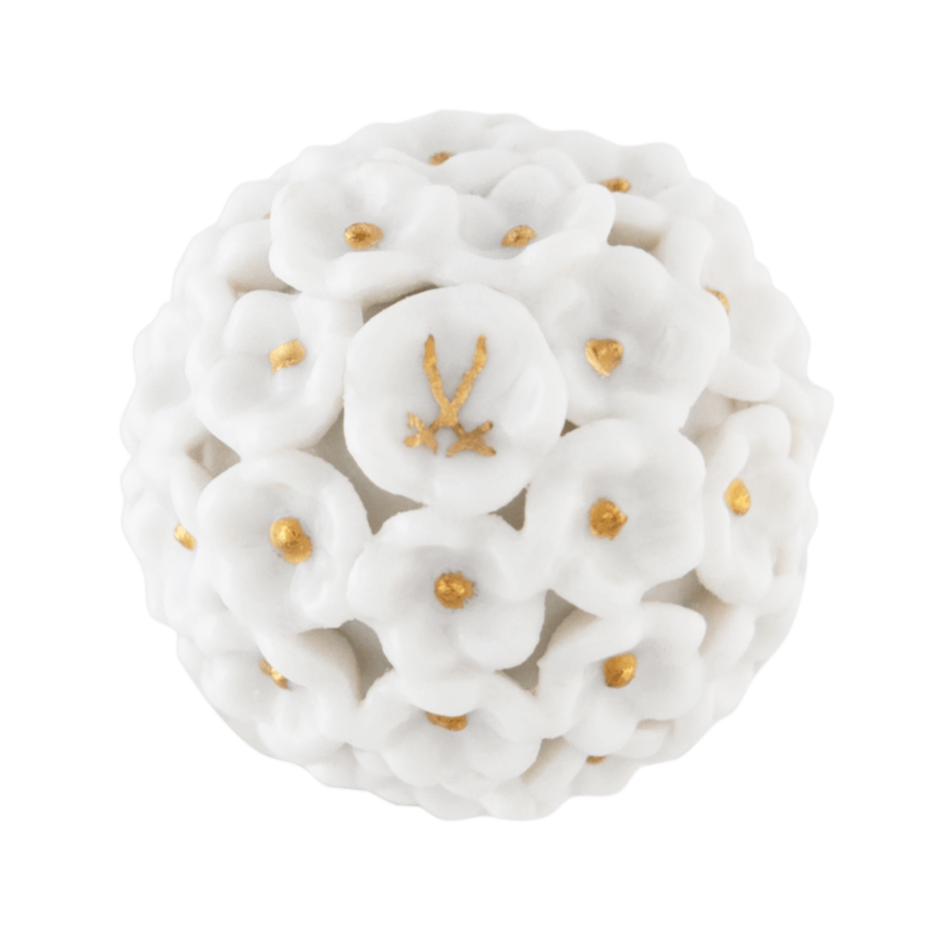 Ohrringe, Schneeballblüte, 750 Roségold, Blütenstempel staffiert in Gold | 1739 Royal Blossom Boule MPJ55BL18000 - Meissen Weimar