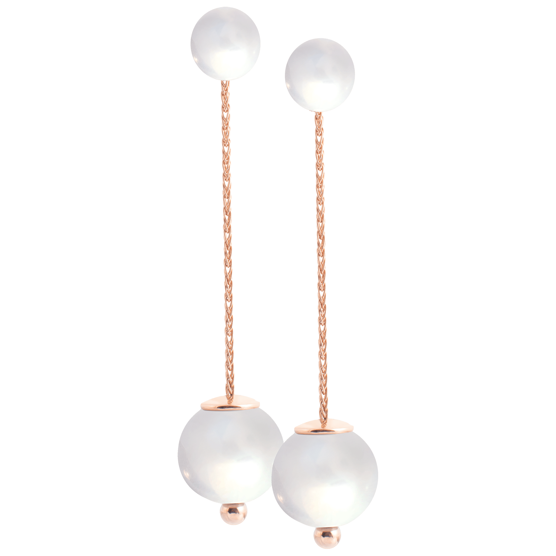 Ohrstecker Pure White, Roségold, L 5 cm | Meissen Pearl Collection mpj55pcw13000 - Meissen Weimar