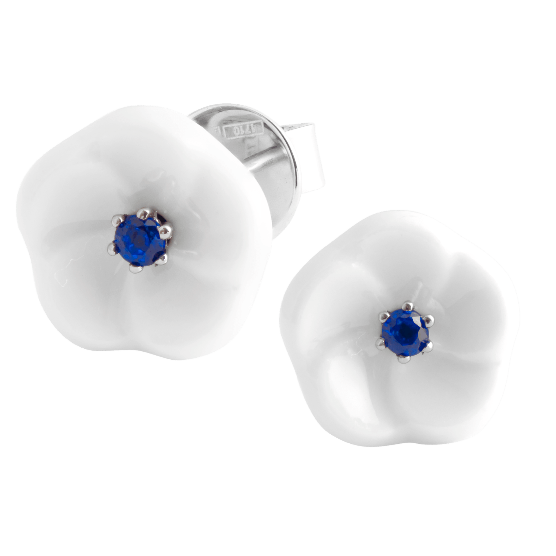 Ohrstecker Royal Blossom Basic Saphir, Ø ca. 1,1 cm, 2 - teilig | Meissen Royal Blossom Collection mpj50bl21700 - Meissen Weimar