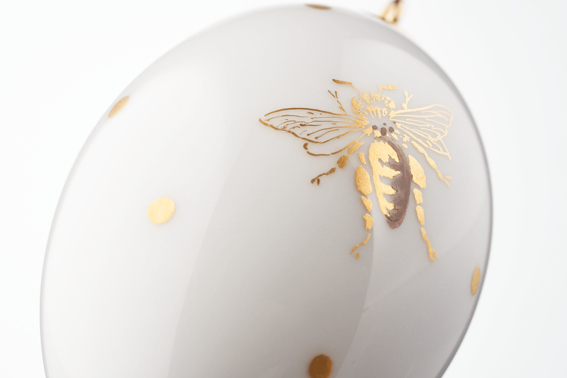 Osterei, Bienen mit Goldpunkten, H 4,5 cm | Meissen Zweigschmuck Osterei Kollektion 71A168 - 55M03 - Meissen Weimar