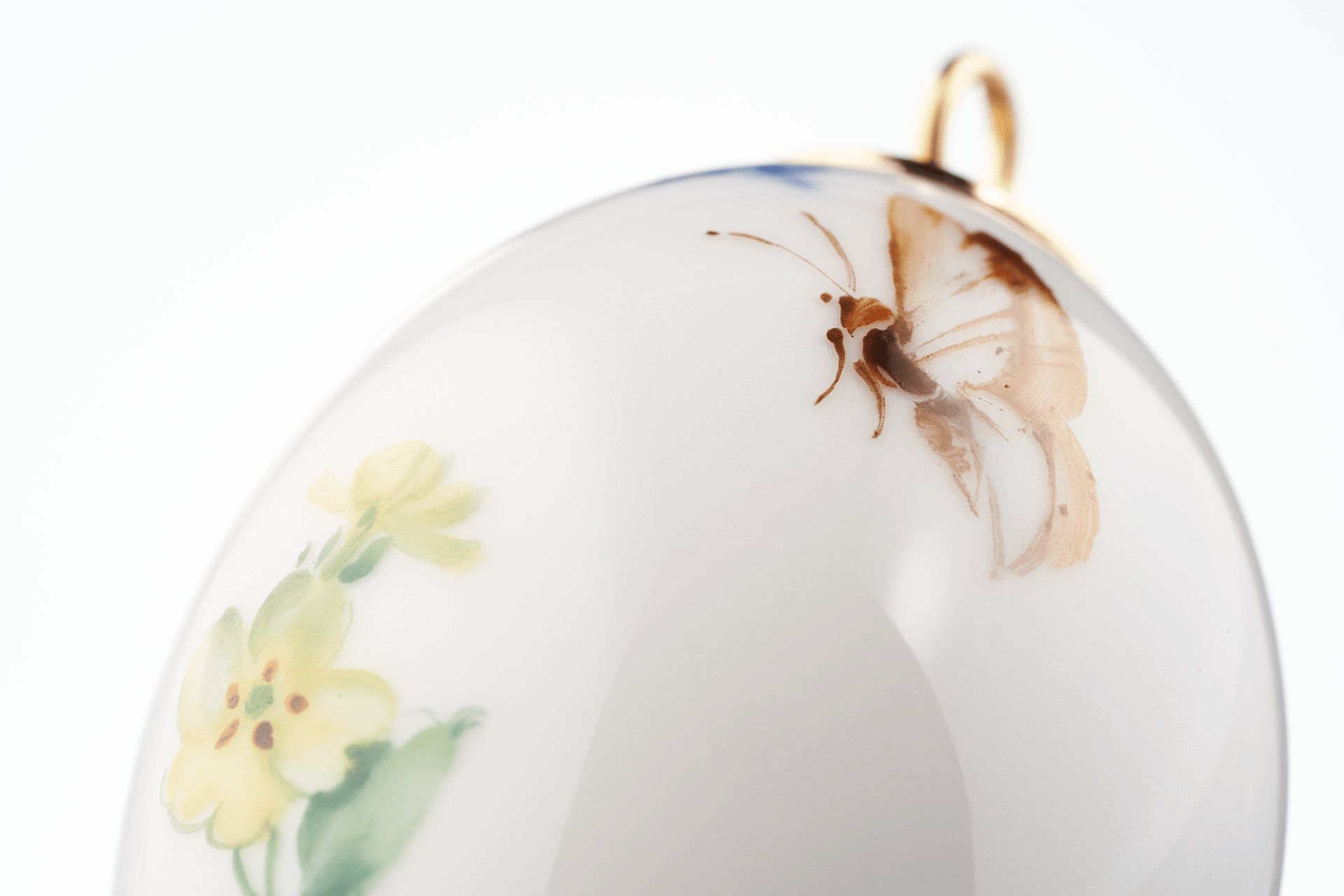 Osterei, Blumenmalerei Mandelröschen, H 5 cm | Meissen Zweigschmuck Osterei Kollektion 25c003 - 55m03 - Meissen Weimar