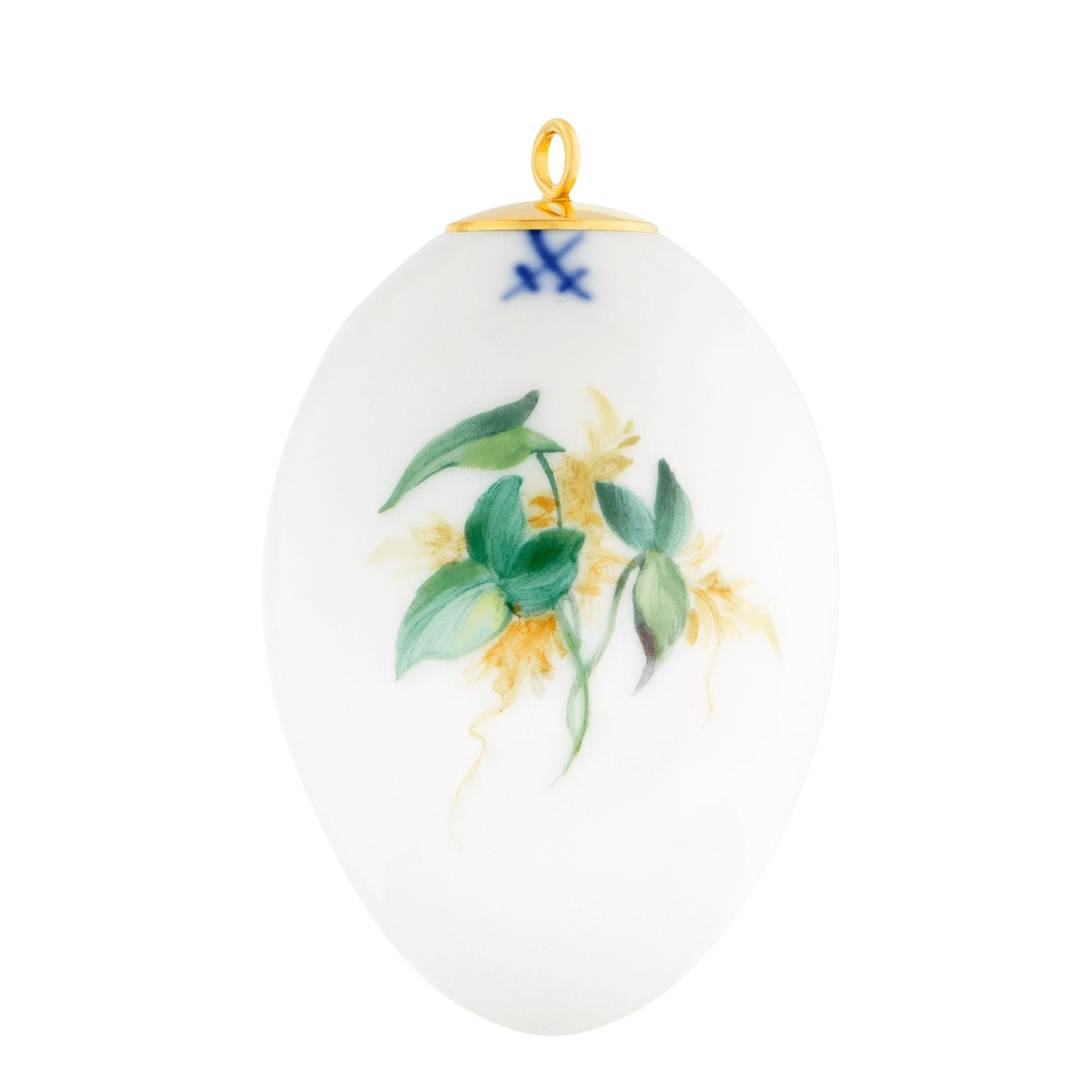 Osterei, Exotische Vogelmalerei, Karminspint, H 4,5 cm | Meissen Zweigschmuck Osterei Kollektion 26A171 - 55M03 - Meissen Weimar