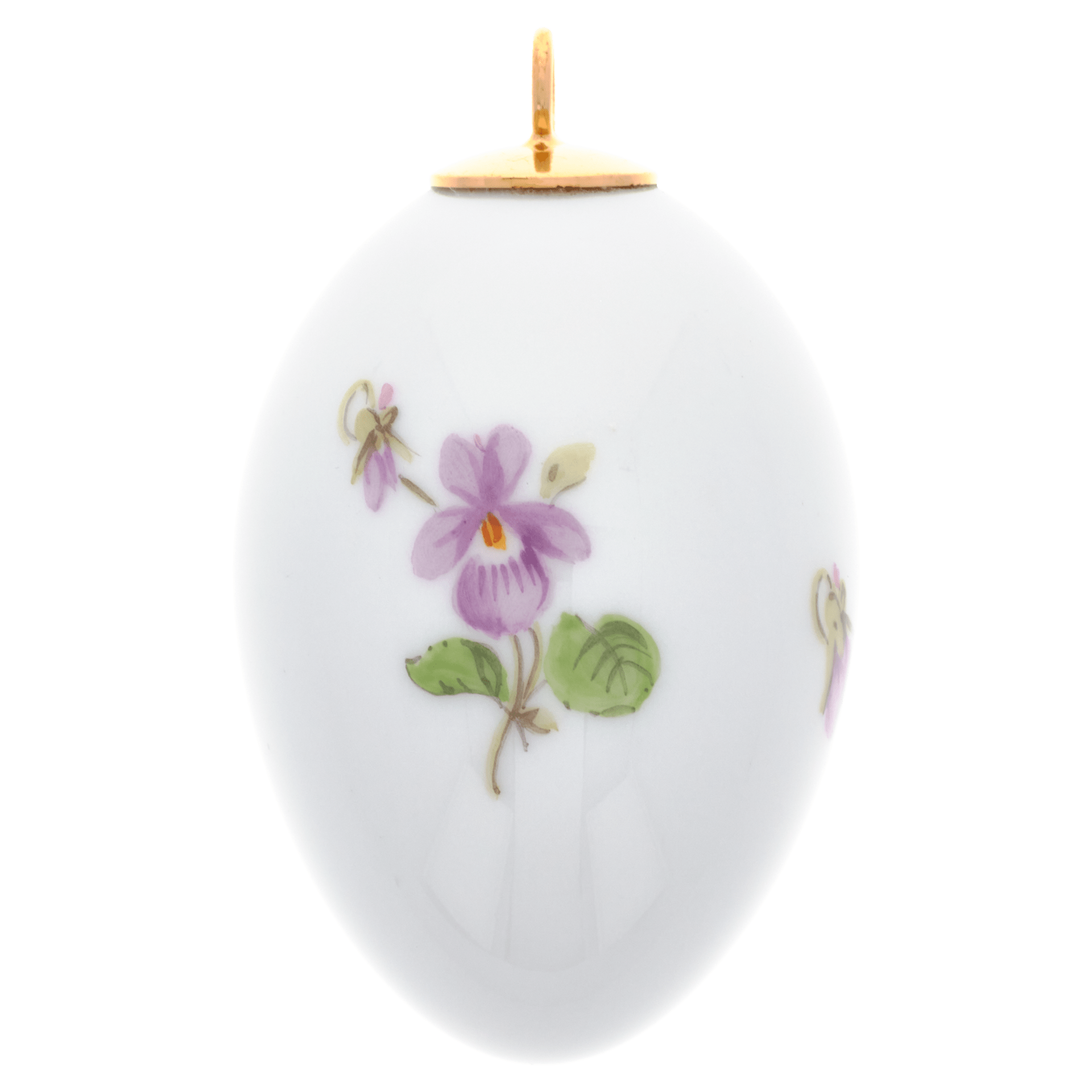 Osterei, Gestreute Veilchen, bunt, weißer Rand, H 4,5 cm | Meissen Zweigschmuck Osterei Kollektion 019801 - 55M03 - Meissen Weimar