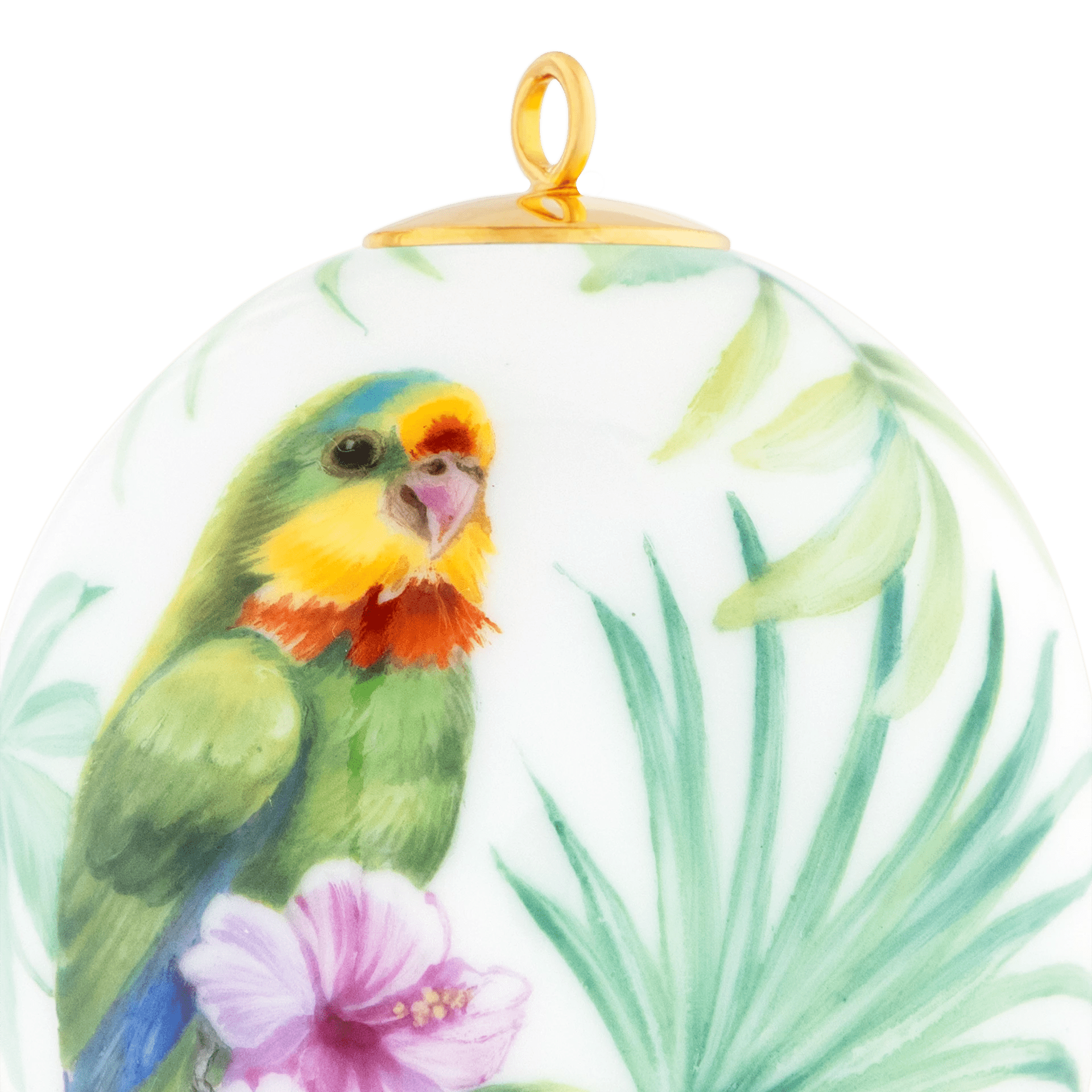 Osterei, groß, Exotische Vogelmalerei, Schildsittich, H 7 cm | Meissen Zweigschmuck Osterei Kollektion 26A170 - 55N32 - Meissen Weimar