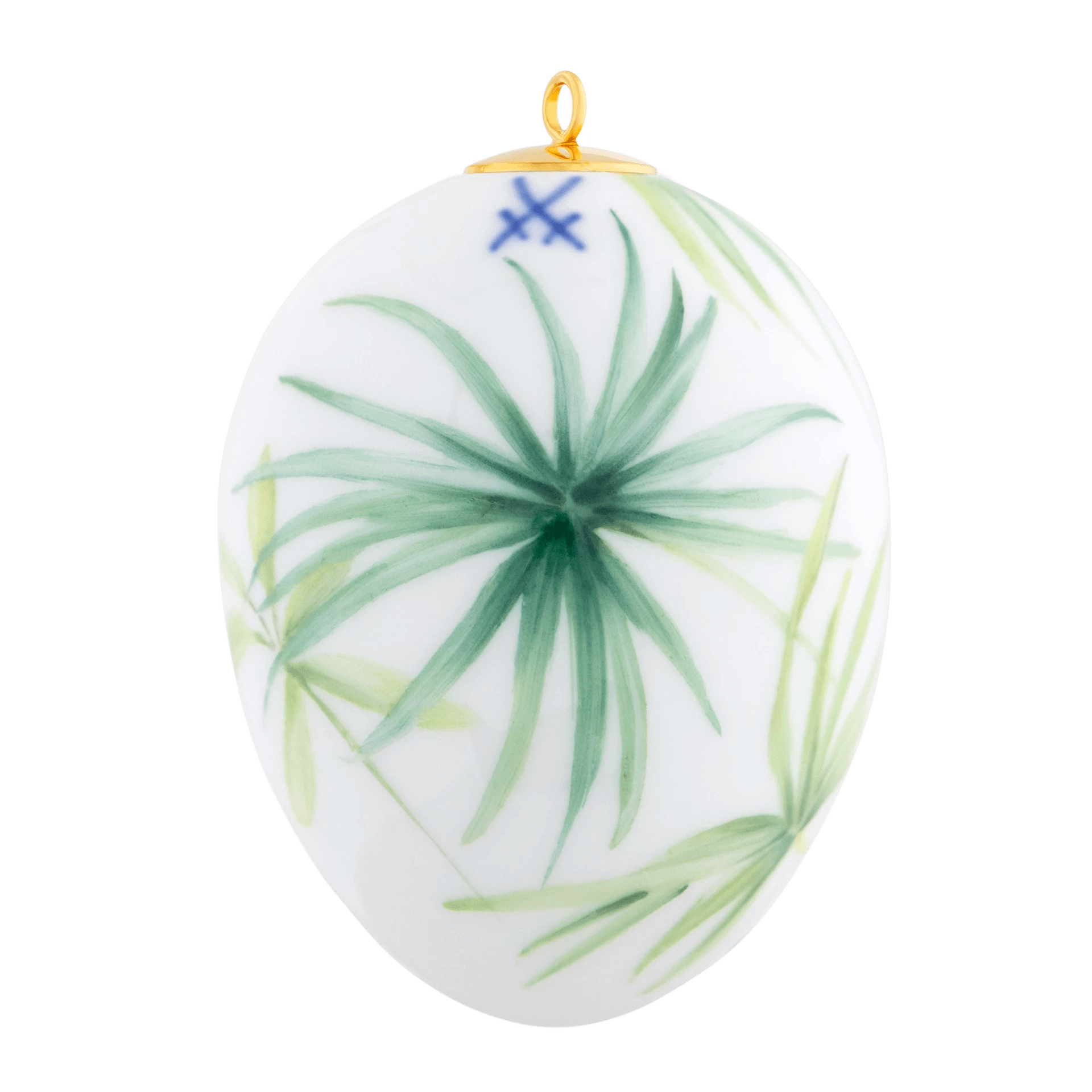 Osterei, groß, Exotische Vogelmalerei, Schildsittich, H 7 cm | Meissen Zweigschmuck Osterei Kollektion 26A170 - 55N32 - Meissen Weimar