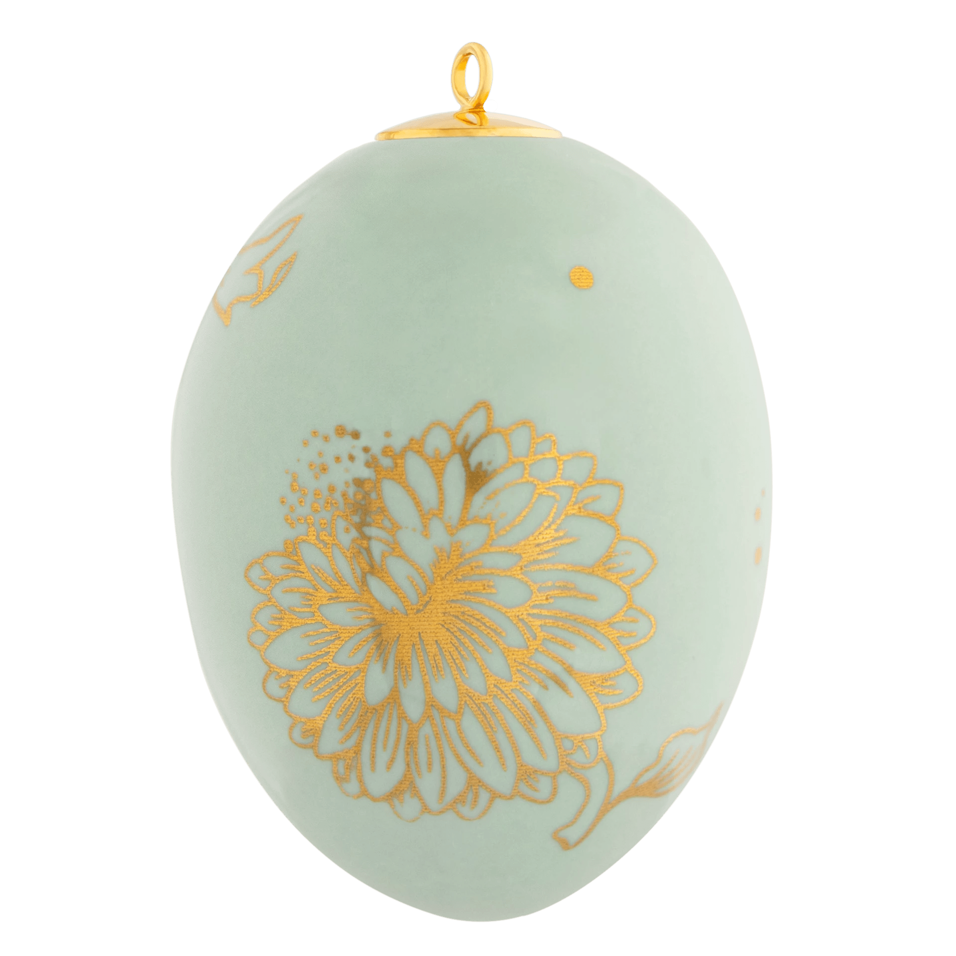 Osterei, groß, "Golden Onion Style", Seladon, H 7 cm | Meissen Zweigschmuck Osterei Kollektion 79B380 - 55N32 - Meissen Weimar