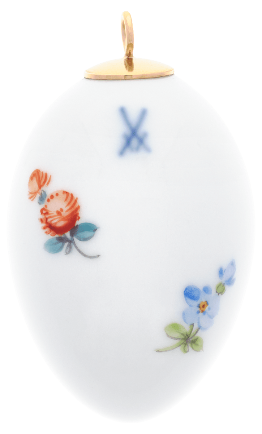 Osterei, Heckenrose, H 4,5 cm | Meissen Zweigschmuck Osterei Kollektion 04C003 - 55M03 - Meissen Weimar