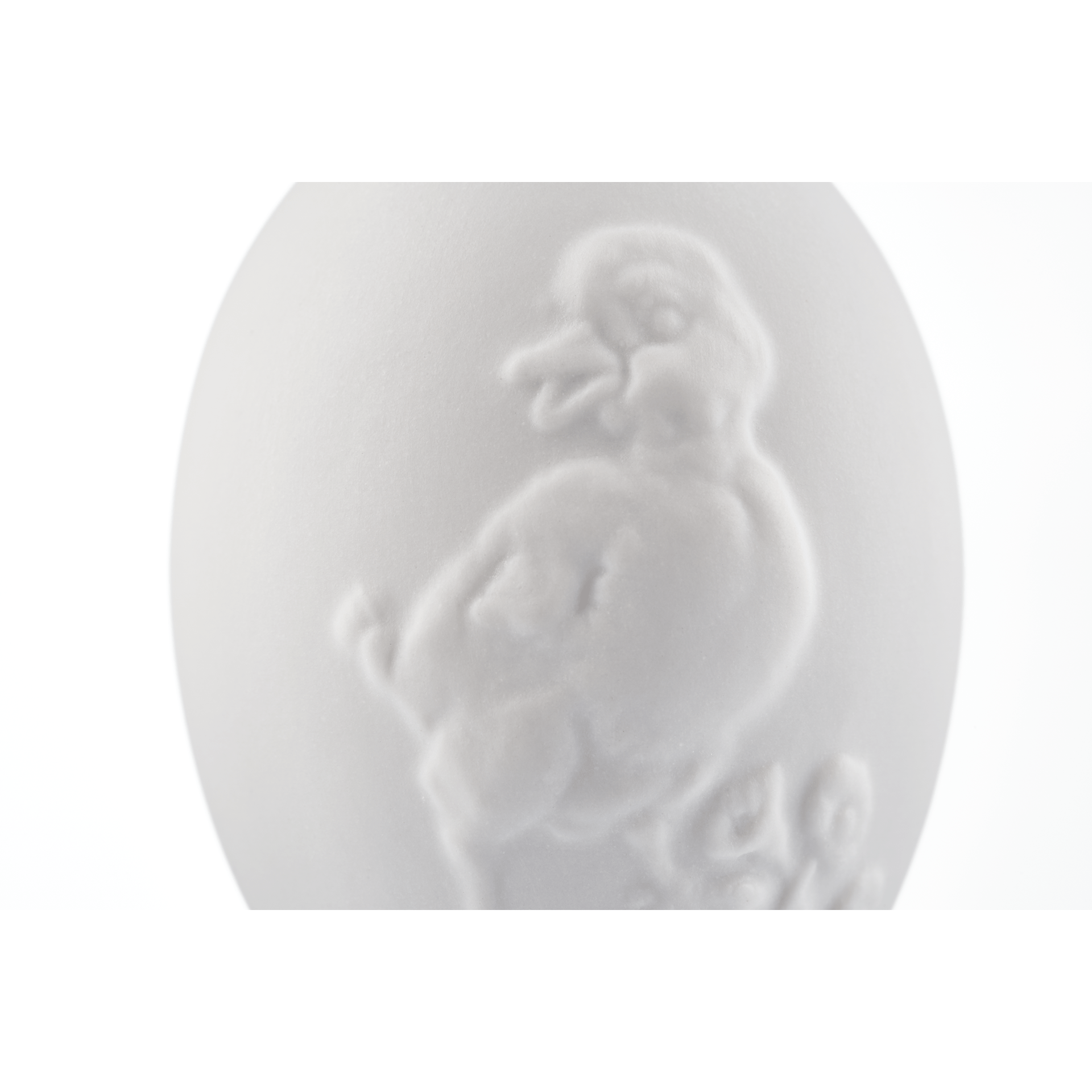 Osterei mit Relief, Kormoran, Weiß, Biskuit, H 5 cm | Meissen Osterschmuck 001001 - 55M35 - Meissen Weimar