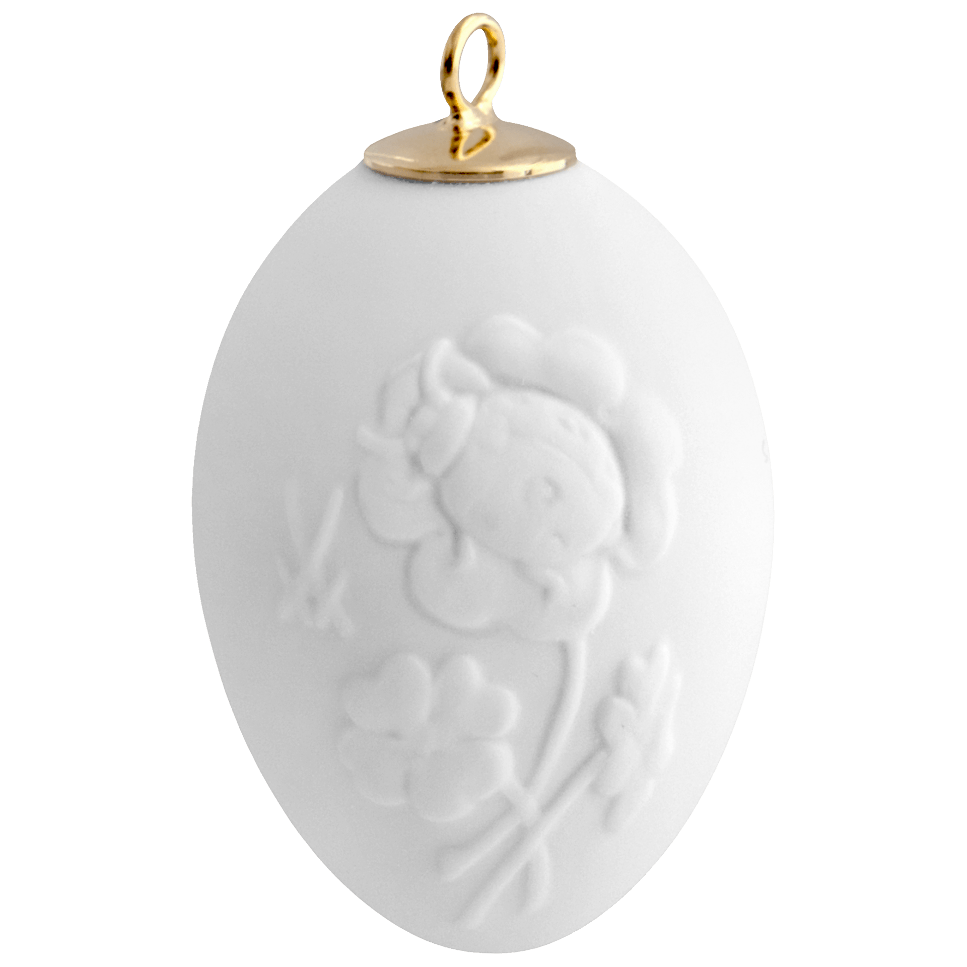 Osterei mit Relief, Marienkäfer, Weiß, Biskuit, H 4,6 cm | Meissen Zweigschmuck Osterei Kollektion 001001 - 55M85 - Meissen Weimar