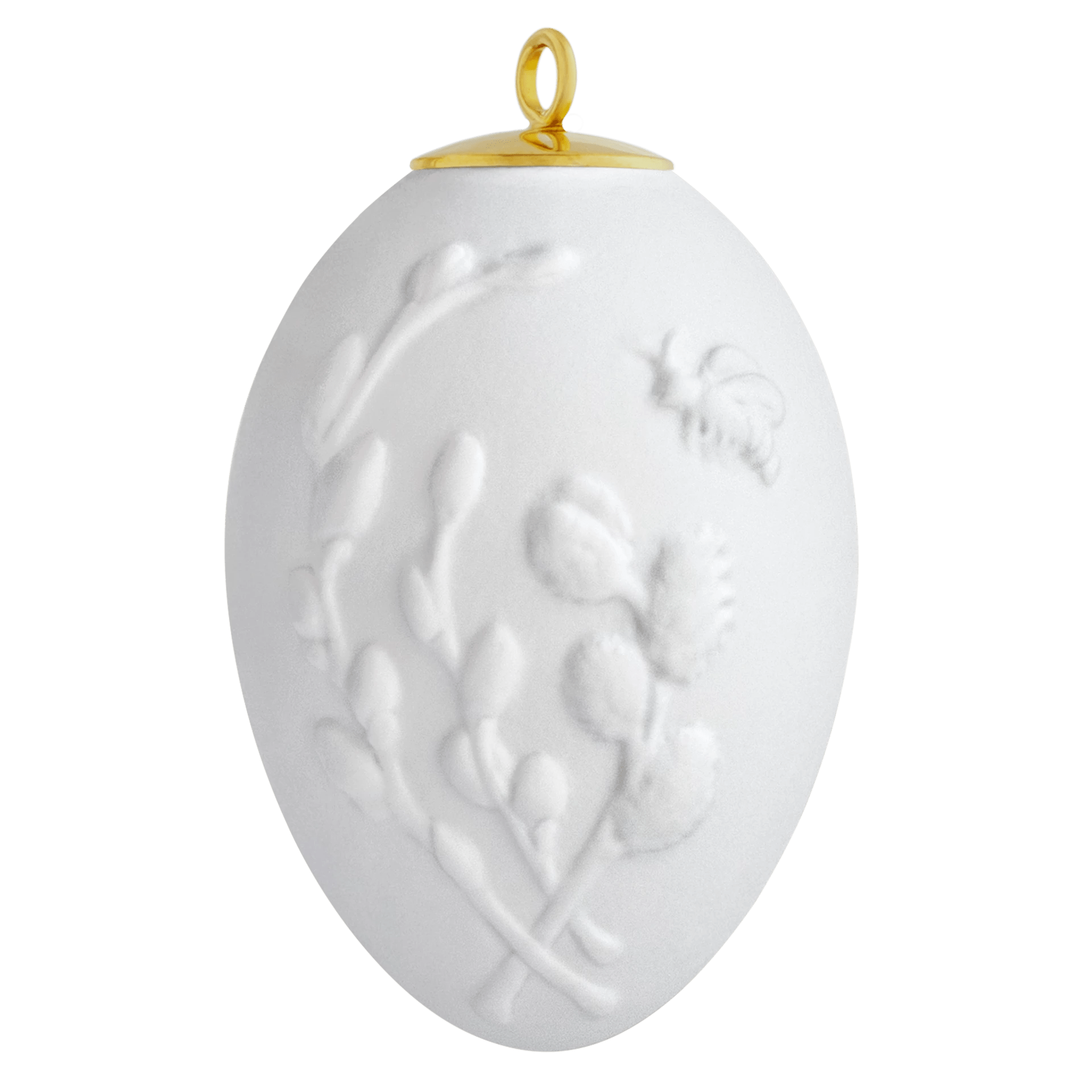 Osterei mit Relief, Weidenkätzchen, Weiß, Biskuit, H 5 cm | Meissen Zweigschmuck Osterei Kollektion 001001 - 55N31 - Meissen Weimar