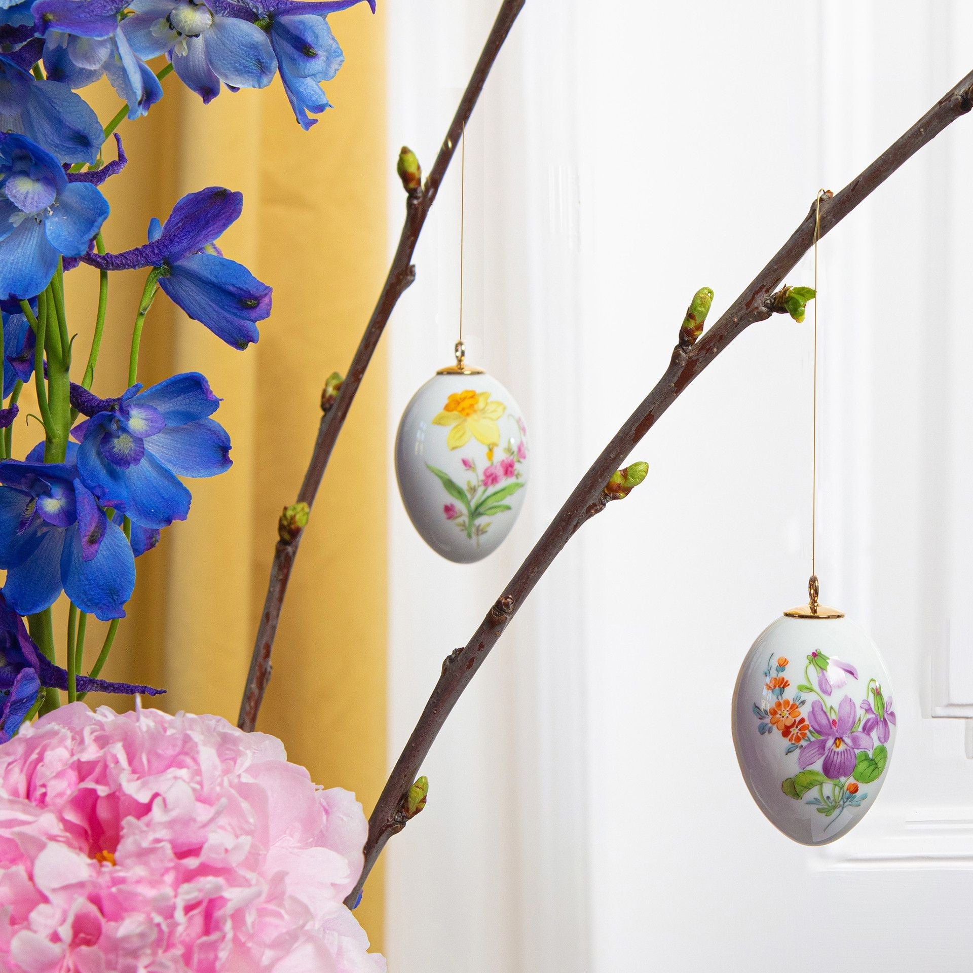 Osterei, Veilchen, H 4,5 cm | Meissen Zweigschmuck Osterei Kollektion 04C004 - 55M03 - Meissen Weimar