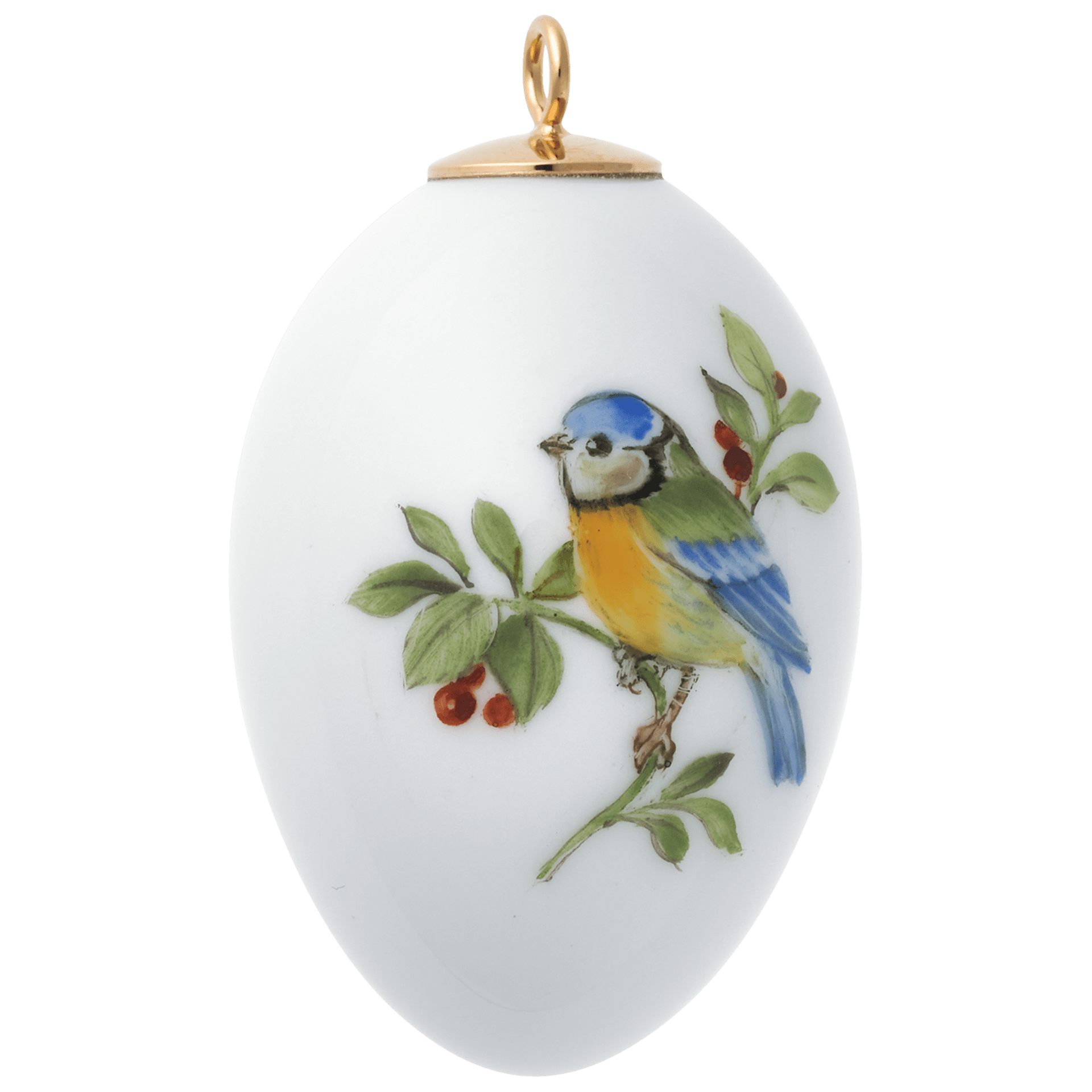 Osterei, Vogelmalerei, Blaumeise, H 4,5 cm | Meissen Zweigschmuck Osterei Kollektion 26C003 - 55M03 - Meissen Weimar