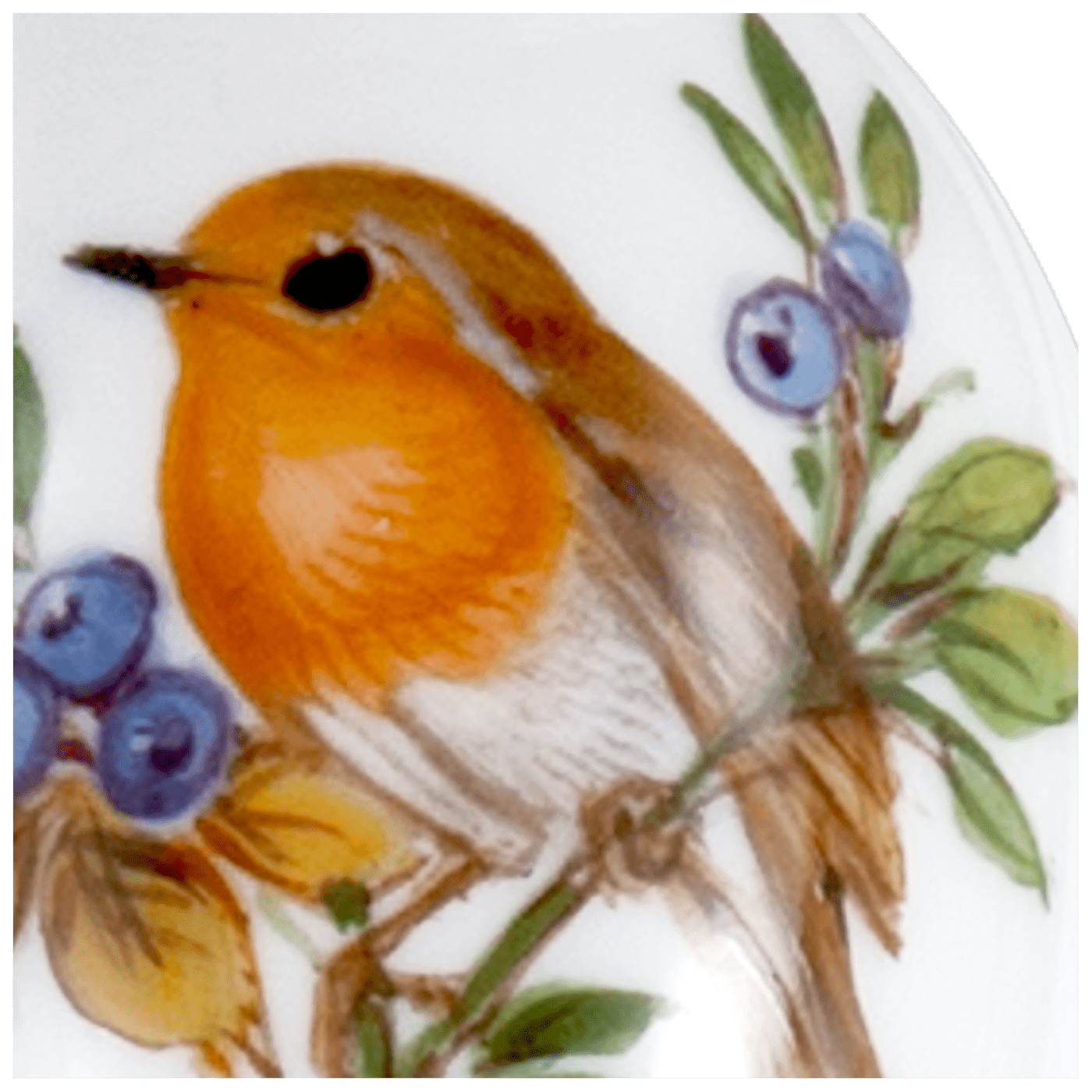 Osterei Vogelmalerei Rotkehlchen, H 5 cm | Meissen Zweigschmuck Osterei Kollektion 26c001 - 55m03 - Meissen Weimar