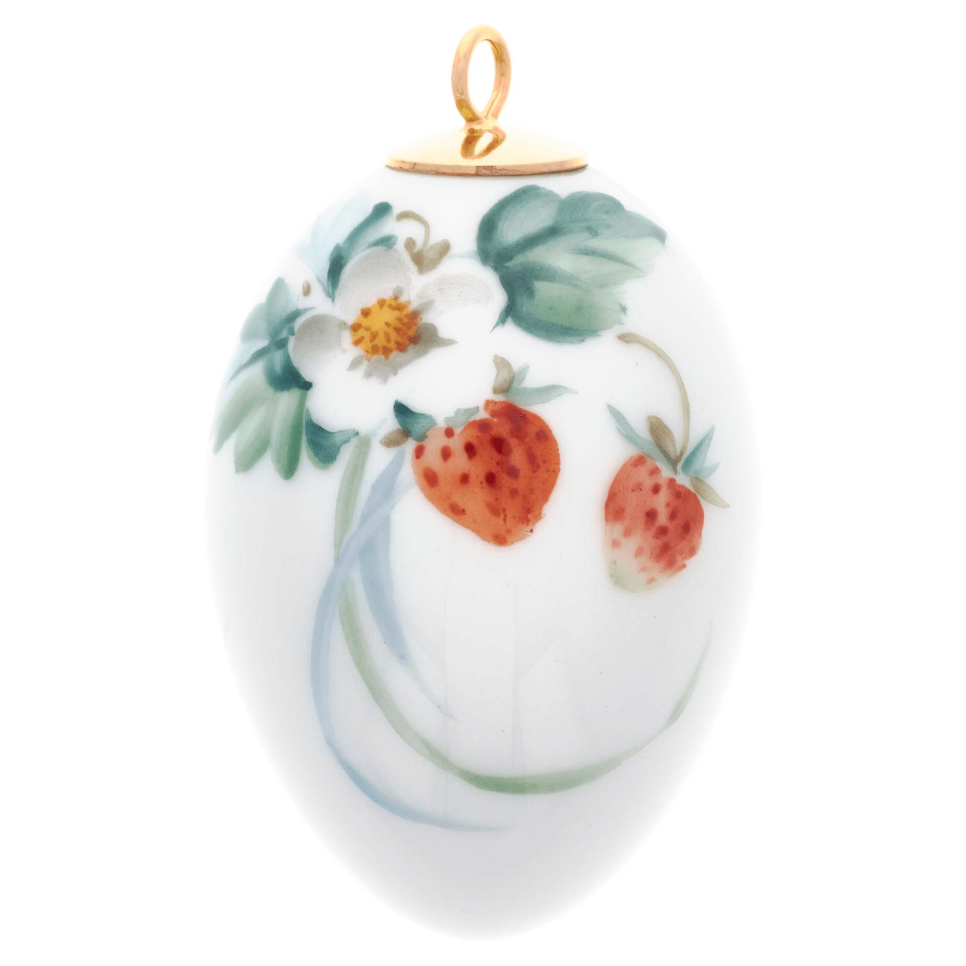 Osterei, Waldflora mit Insekten, Erdbeere, H 4,5 cm | Meissen Zweigschmuck Osterei Kollektion 61C007 - 55M03 - Meissen Weimar