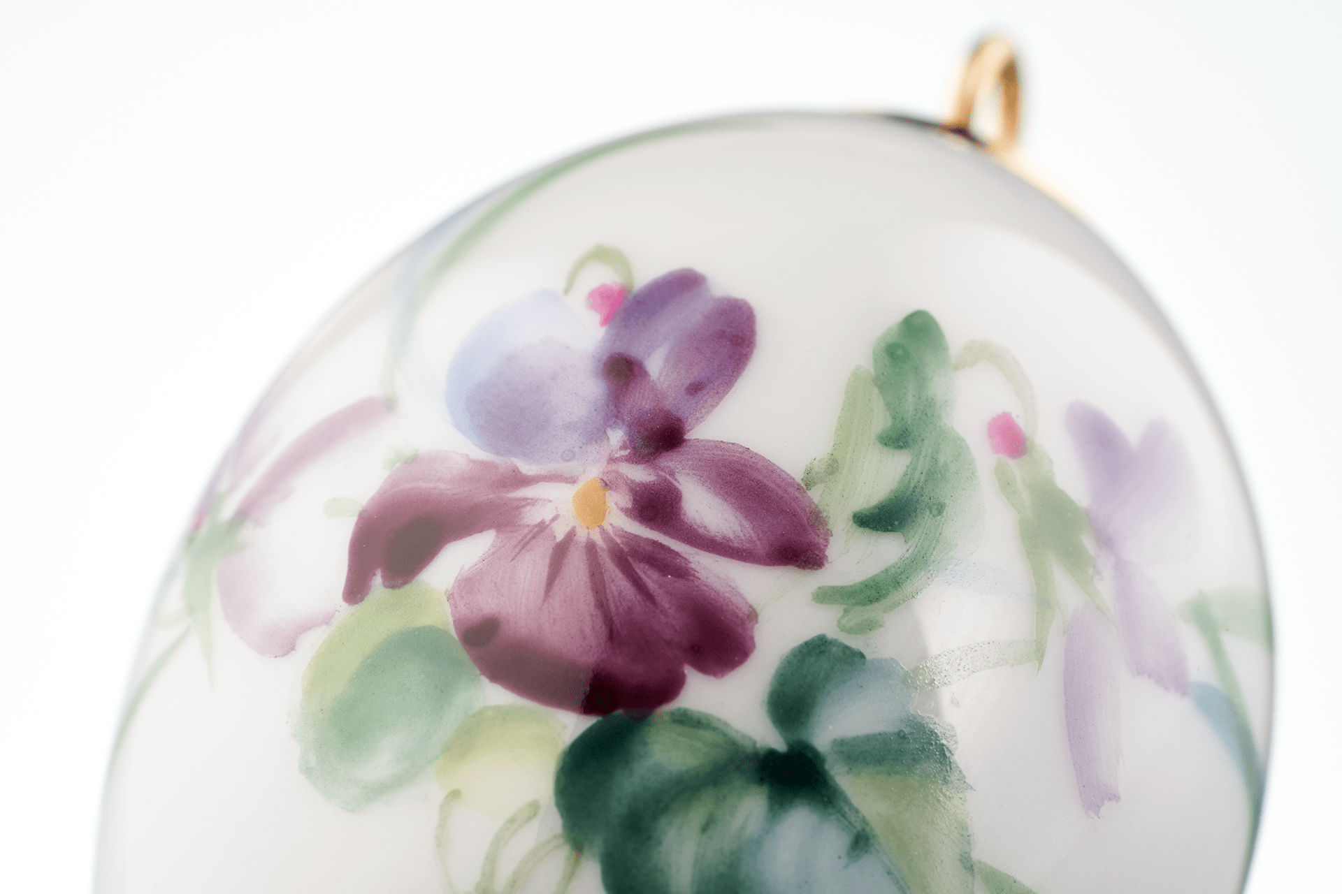 Osterei, Waldflora mit Insekten, Veilchen, H 4,5 cm | Meissen Zweigschmuck Osterei Kollektion 61C008 - 55M03 - Meissen Weimar