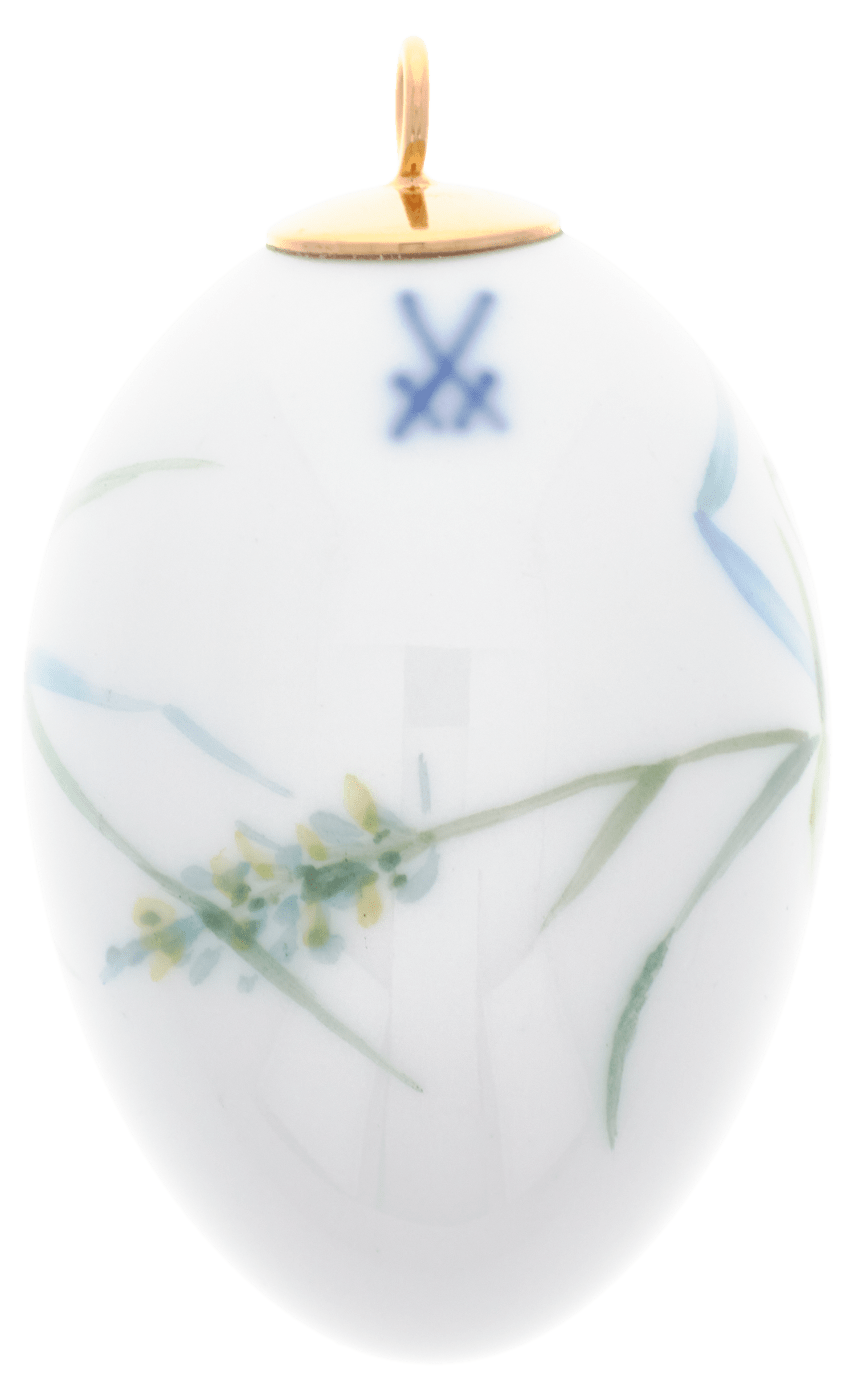 Osterei, Waldflora mit Insekten, Veilchen, H 4,5 cm | Meissen Zweigschmuck Osterei Kollektion 61C008 - 55M03 - Meissen Weimar