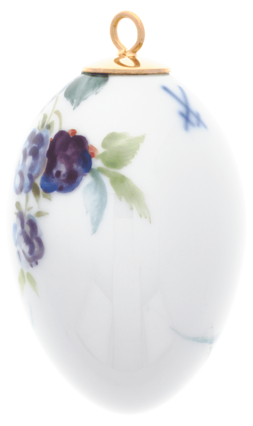 Osterei, Woodland flora mit Brombeere, H 4,5 cm | Meissen Zweigschmuck Osterei Kollektion 61c004 - 55m03 - Meissen Weimar