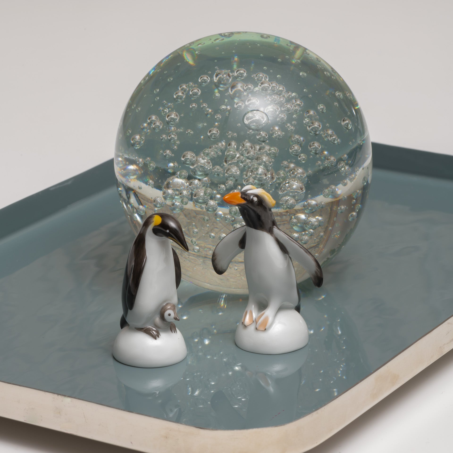 Pinguin Papa, Bunt staffiert, H 6,5 cm | Meissen Miniaturfiguren - Edition 900100 - 83561 - Meissen Weimar