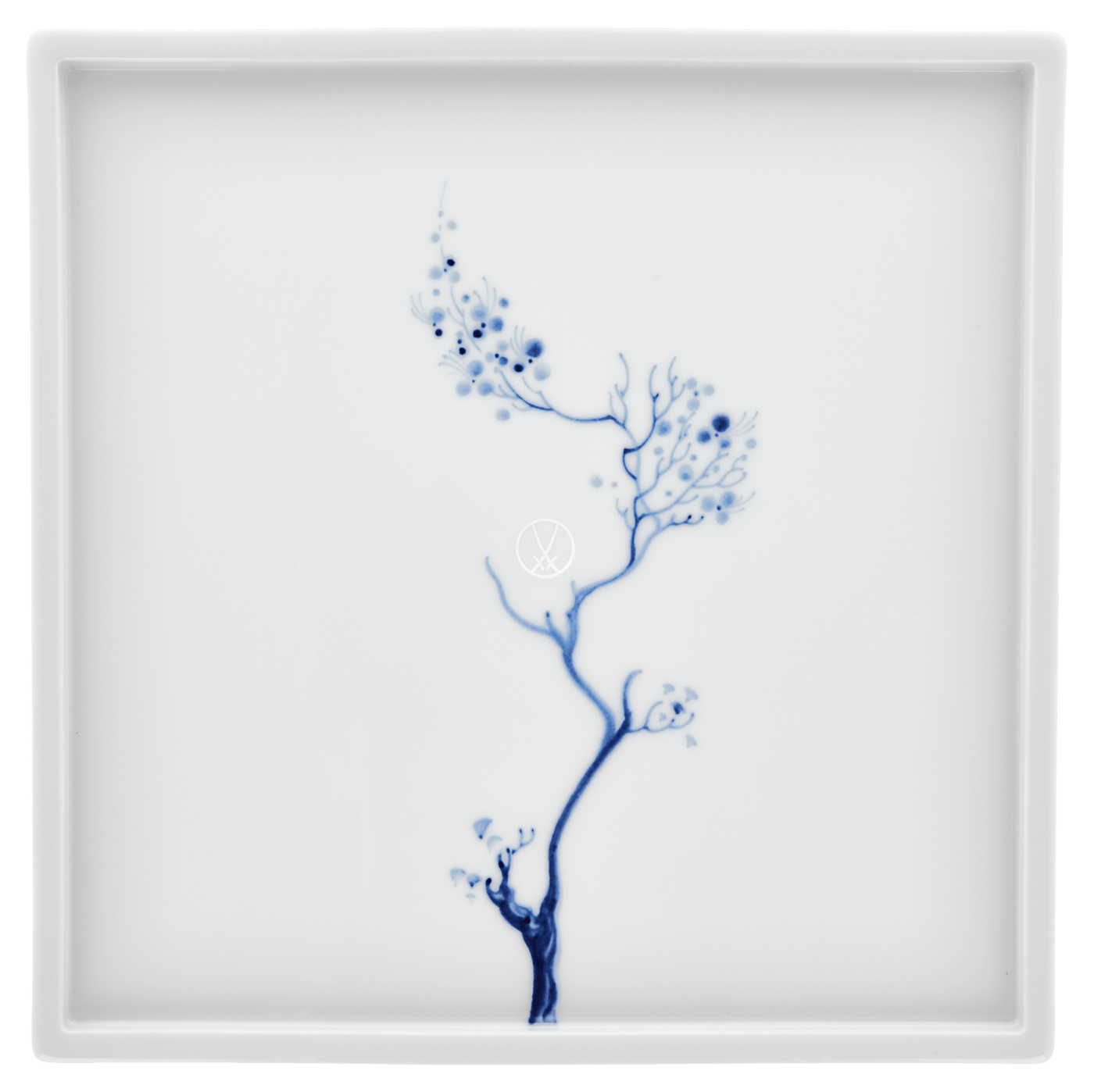 Platte, "Blue Orchid", kobaltblau, 25 x 25 cm | Meissen Cosmopolitan 830501 - 37277 - Meissen Weimar