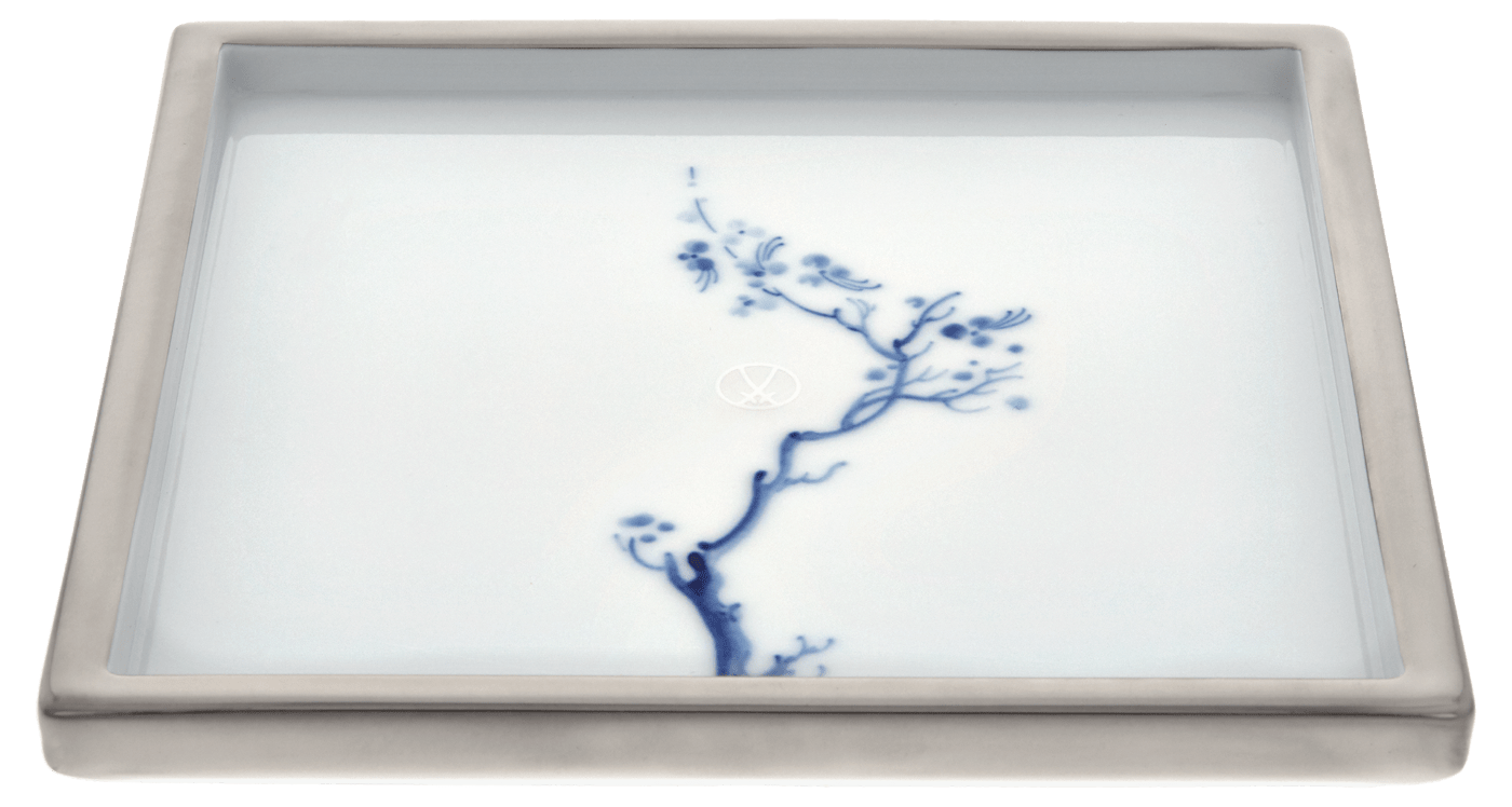 Platte Blue Orchid Platin, 17 x 17 cm | Meissen Cosmopolitan 99a230 - 37275 - Meissen Weimar