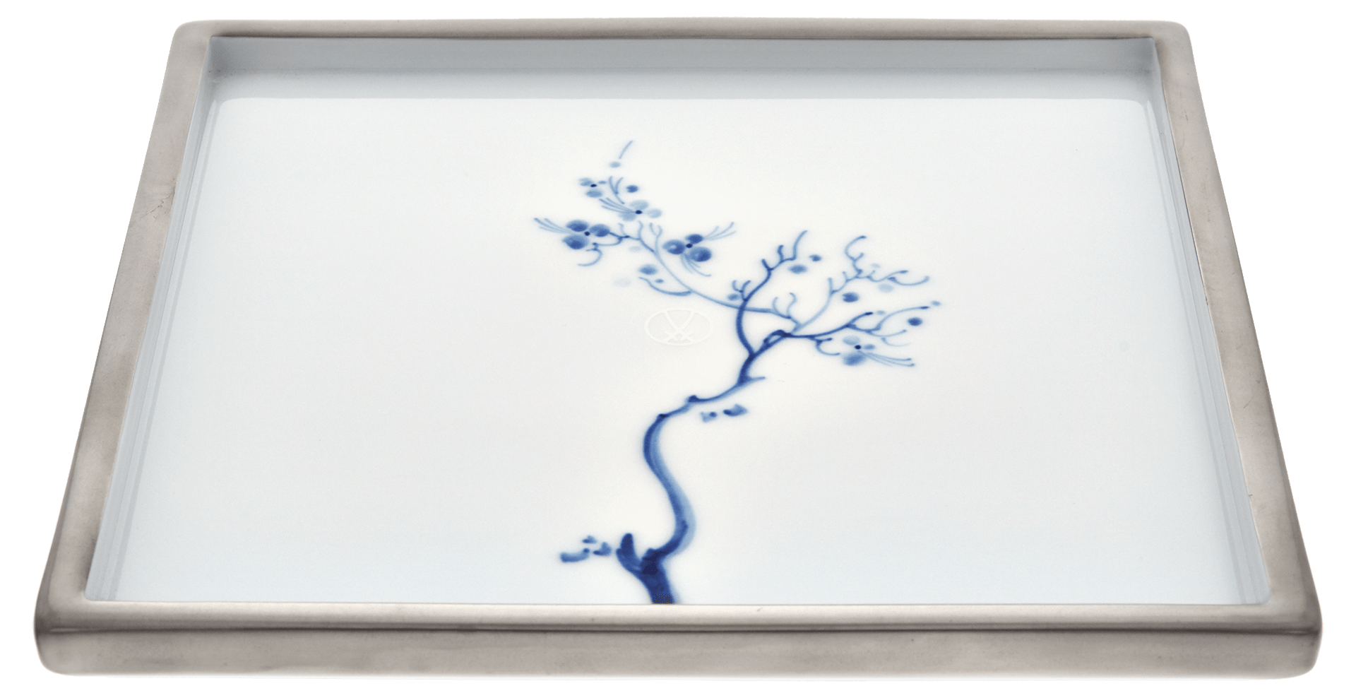 Platte, eckig, 21x21 cm, Blue Orchid Platinum | Meissen Cosmopolitan 99A230 - 37276 - Meissen Weimar