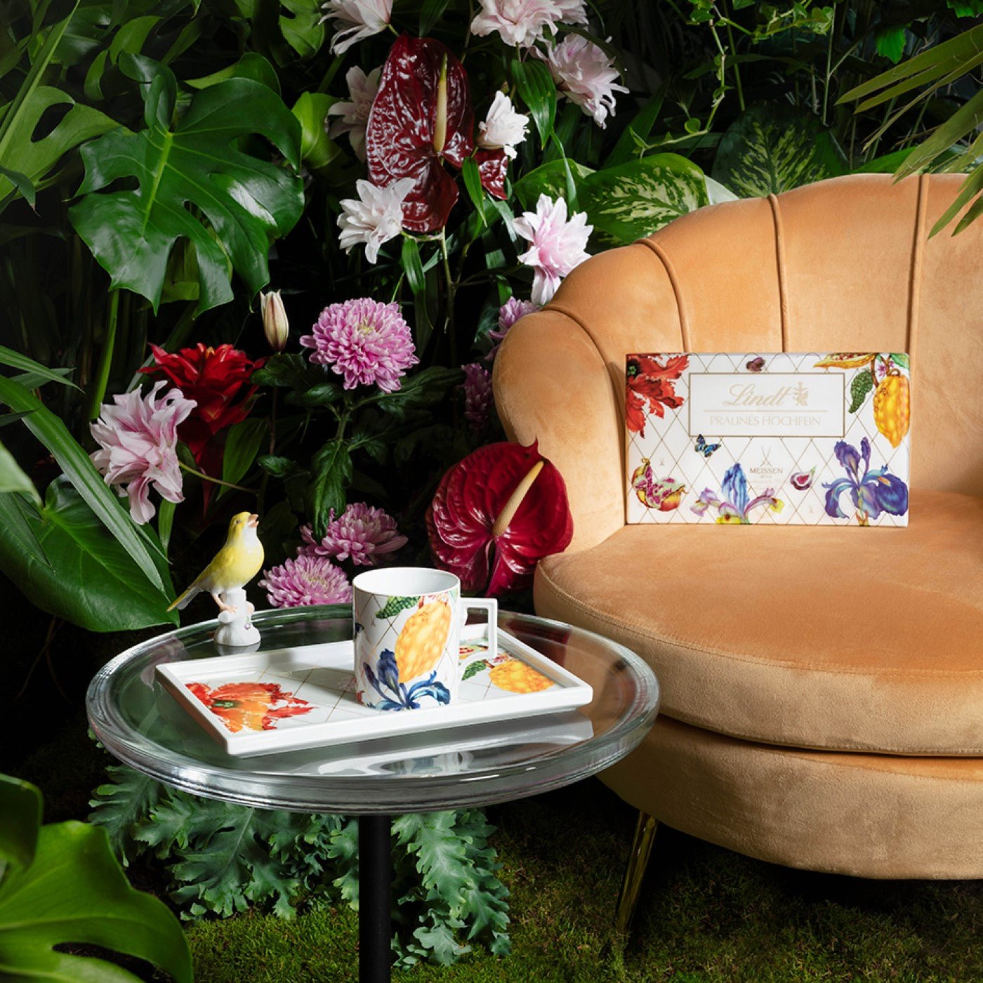 Platte, eckig, groß, 'Sweet Exotics' | Meissen Cosmopolitan 79A883 - 37511 - Meissen Weimar