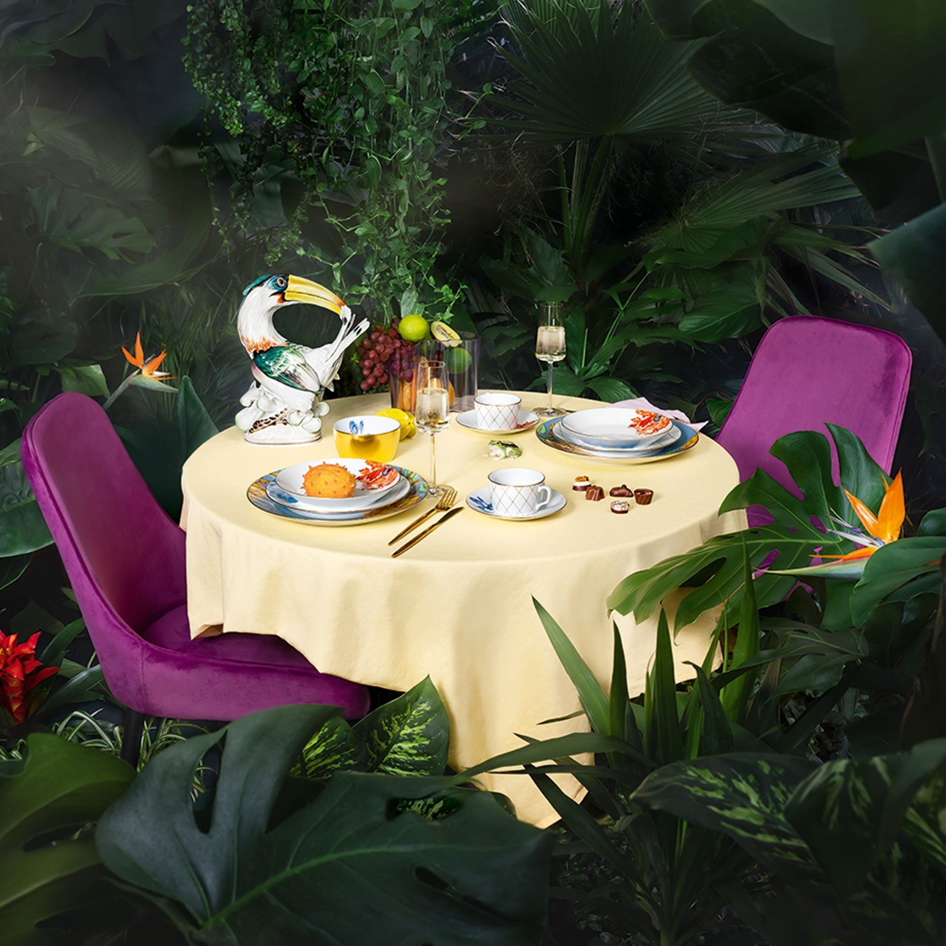 Platte, eckig, groß, 'Sweet Exotics' | Meissen Cosmopolitan 79A883 - 37511 - Meissen Weimar