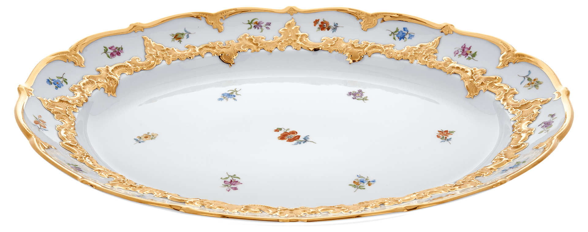 Platte Gestreute Blümchen Ø 40 cm oval | Meissen B - Form 010179 - 15308 - Meissen Weimar