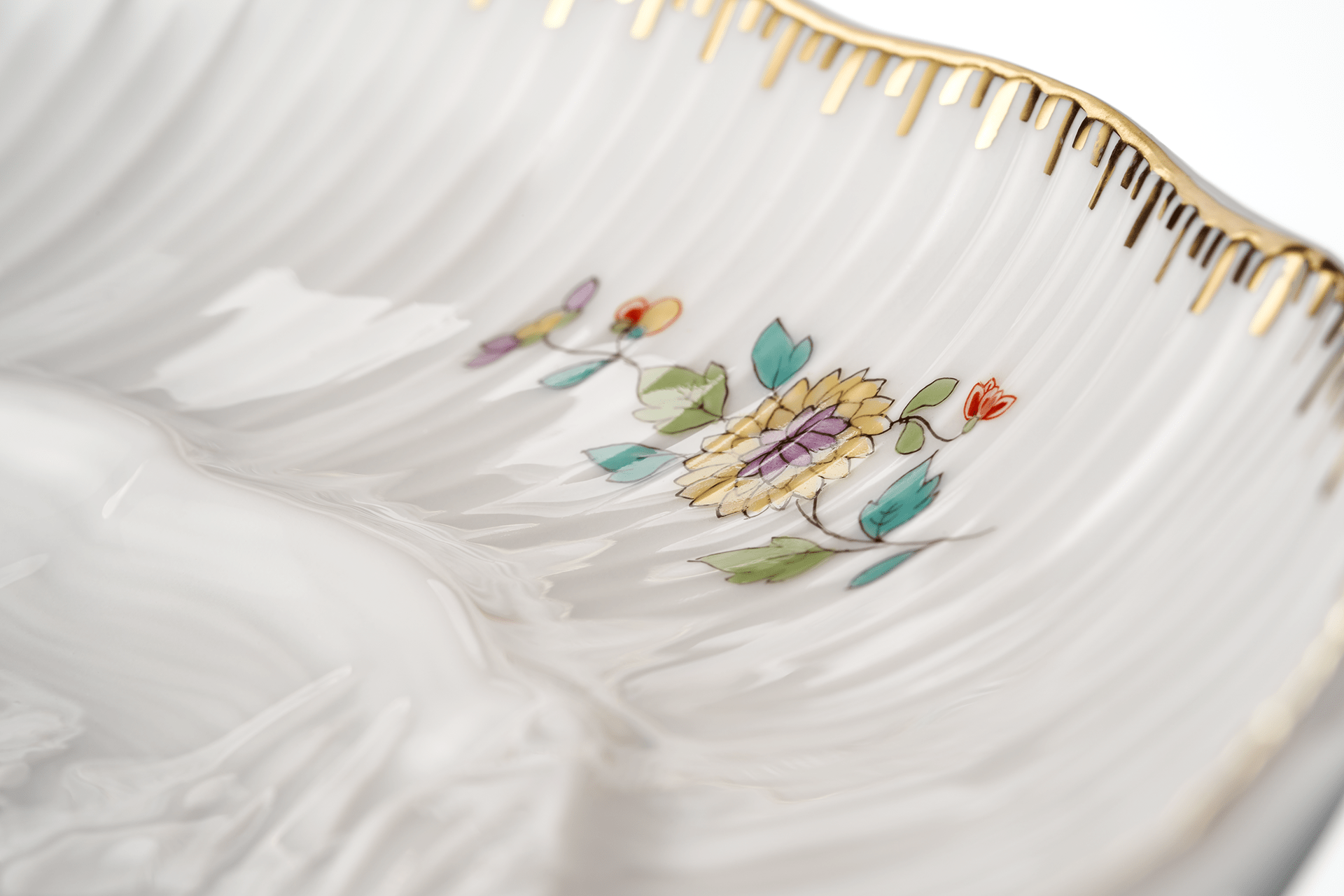 Platte oval Indische Blumenzweige L 34 cm | Meissen Schwanendessin 397152 - 05308 - Meissen Weimar