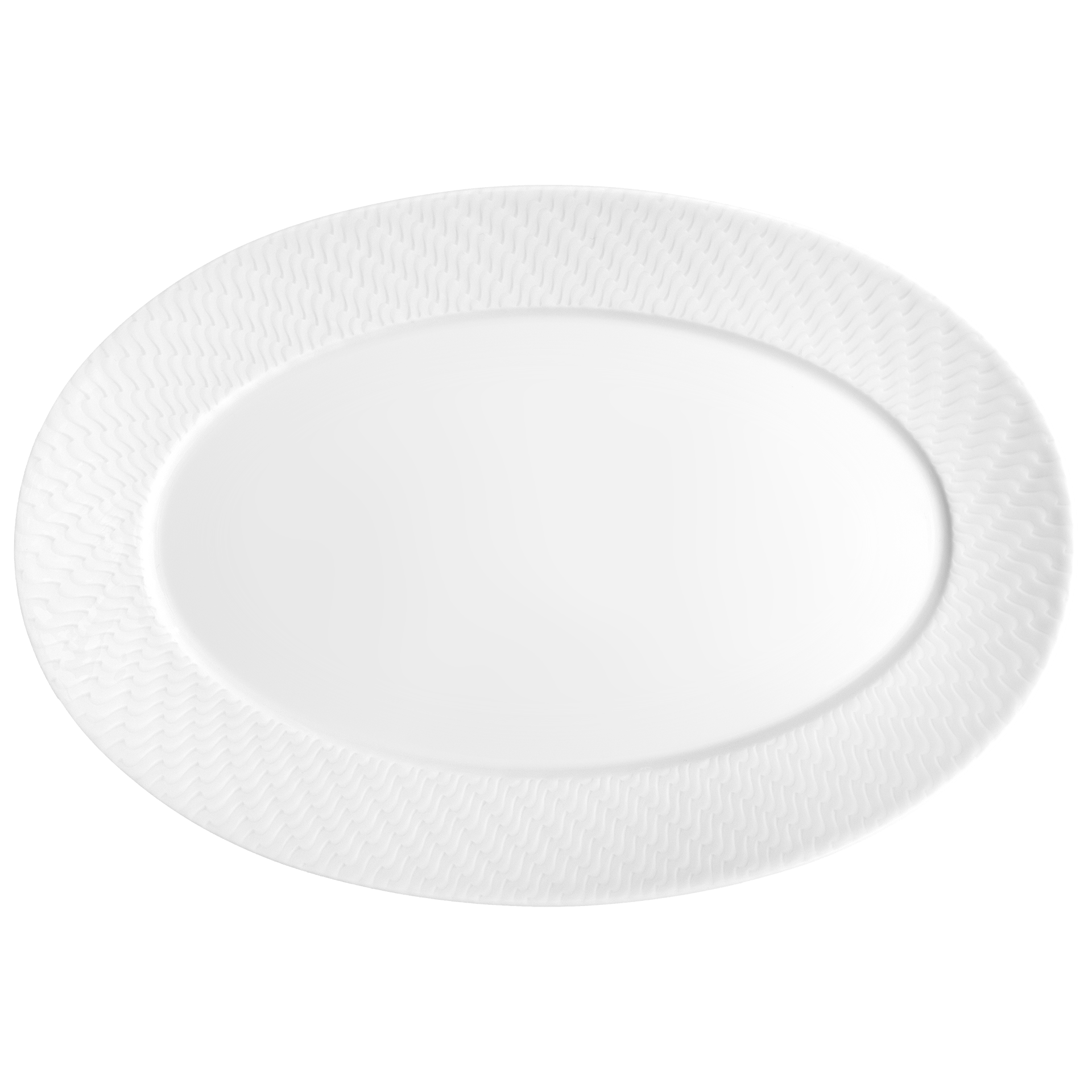 Platte, oval, klein, Weiß, L 30 cm | Meissen No.41 Wellenspiel Relief 000001 - 29a07 - Meissen Weimar