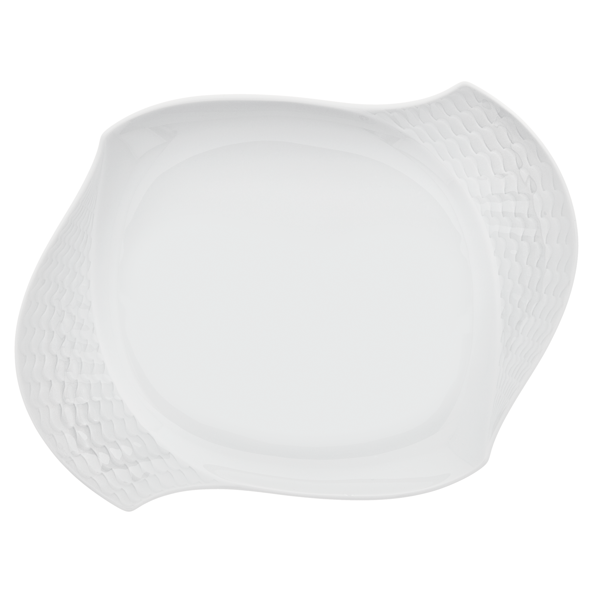 Platte, oval, weiß, L 25,5 cm | Meissen Wellenspiel Relief 000001 - 29291 - Meissen Weimar