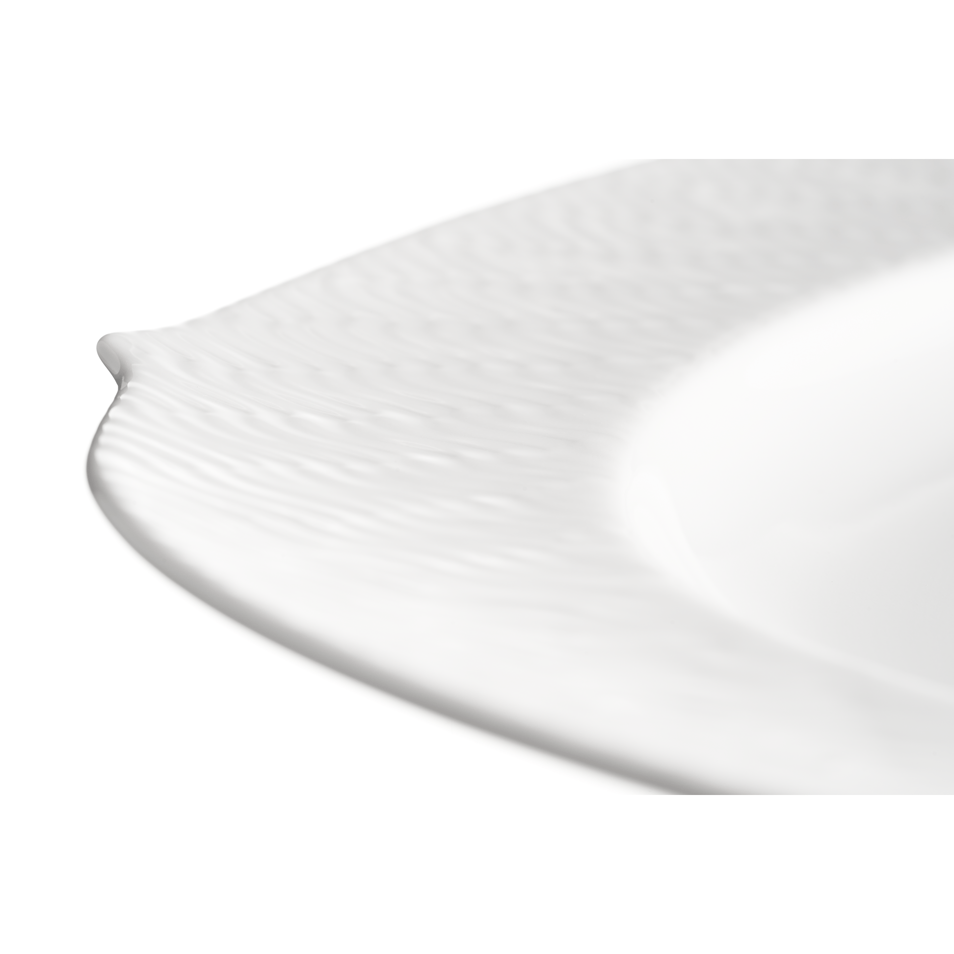 Platte, oval, Weiß, L 35 cm | Meissen Wellenspiel Relief 000001 - 29307 - Meissen Weimar