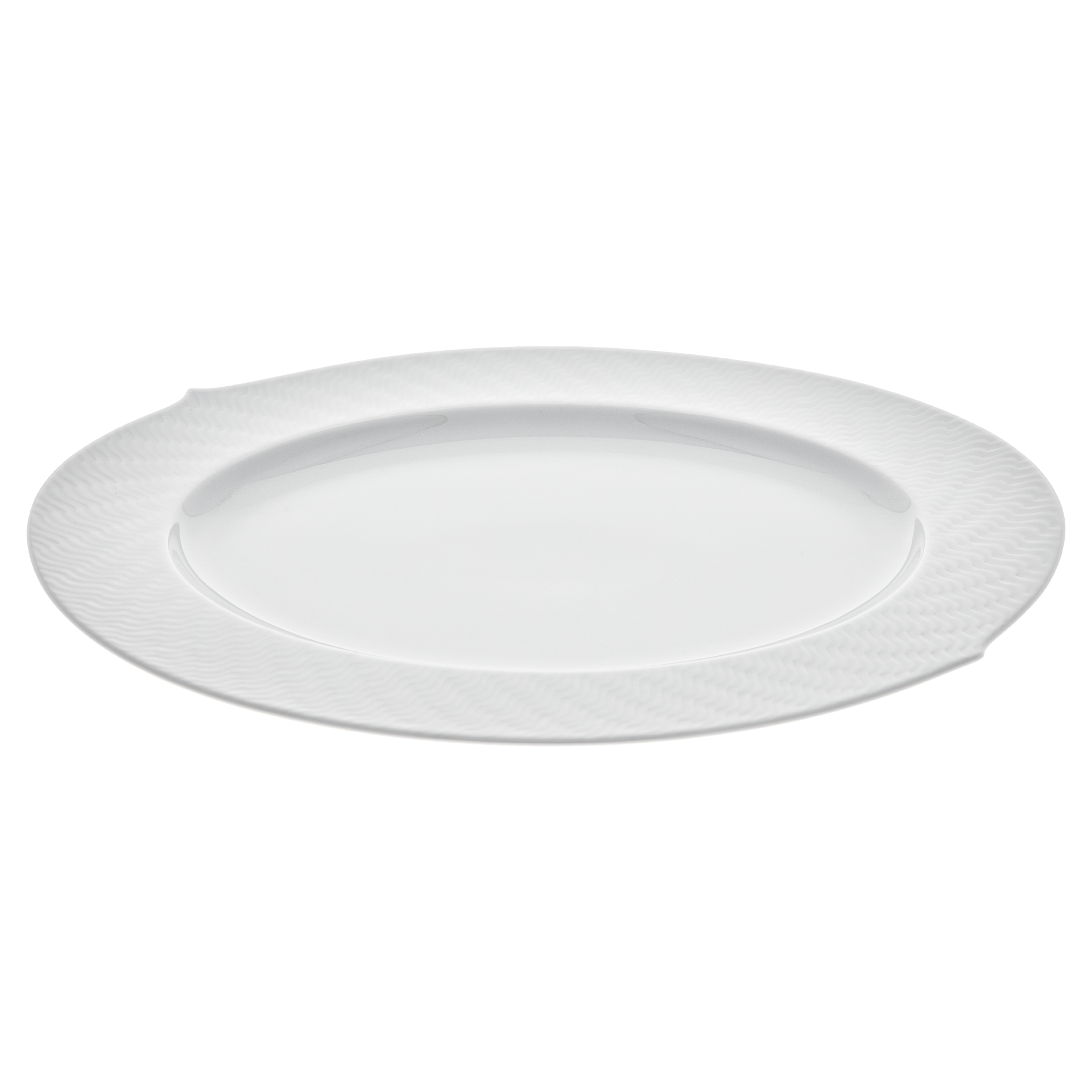 Platte, oval, Weiß, L 35 cm | Meissen Wellenspiel Relief 000001 - 29307 - Meissen Weimar