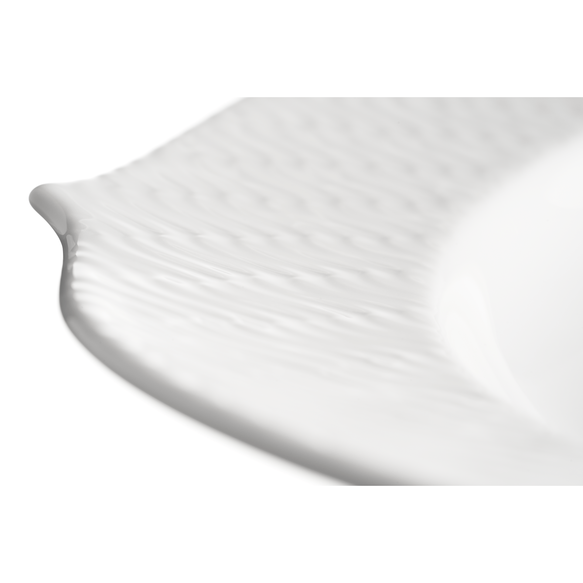 Platte oval, weiß, L 39 cm | Meissen Wellenspiel Relief 000001 - 29308 - Meissen Weimar
