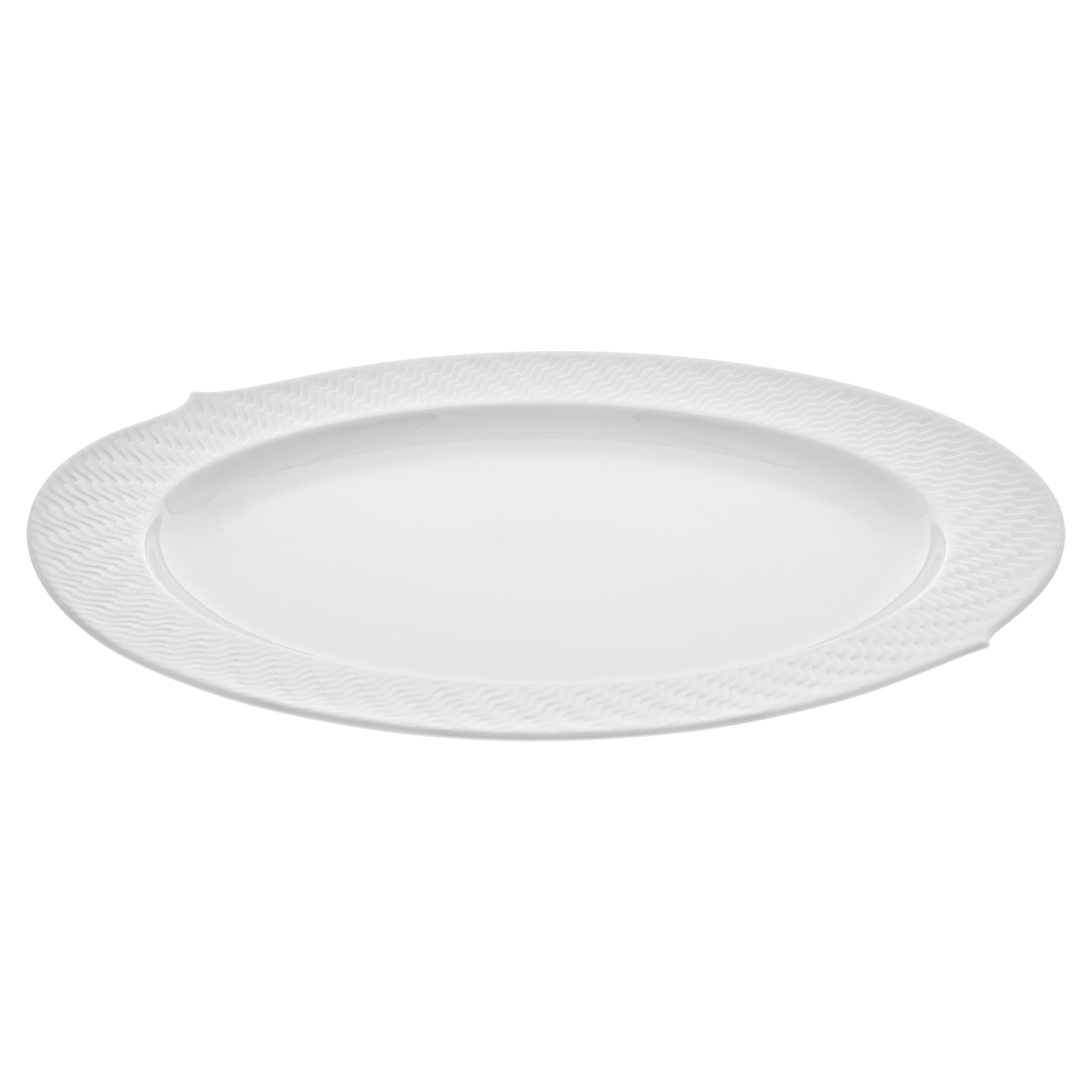 Platte oval, weiß, L 39 cm | Meissen Wellenspiel Relief 000001 - 29308 - Meissen Weimar