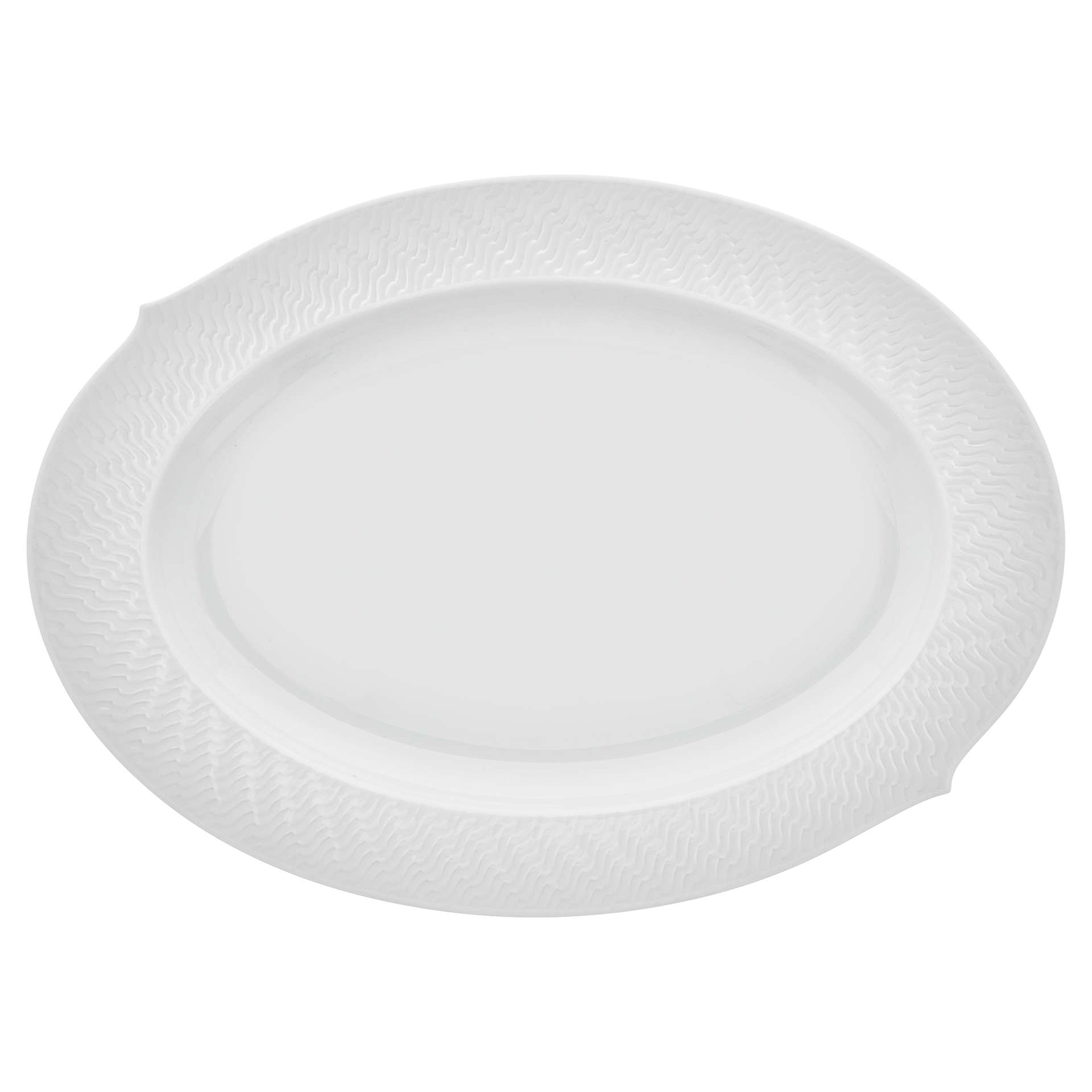 Platte oval, weiß, L 39 cm | Meissen Wellenspiel Relief 000001 - 29308 - Meissen Weimar