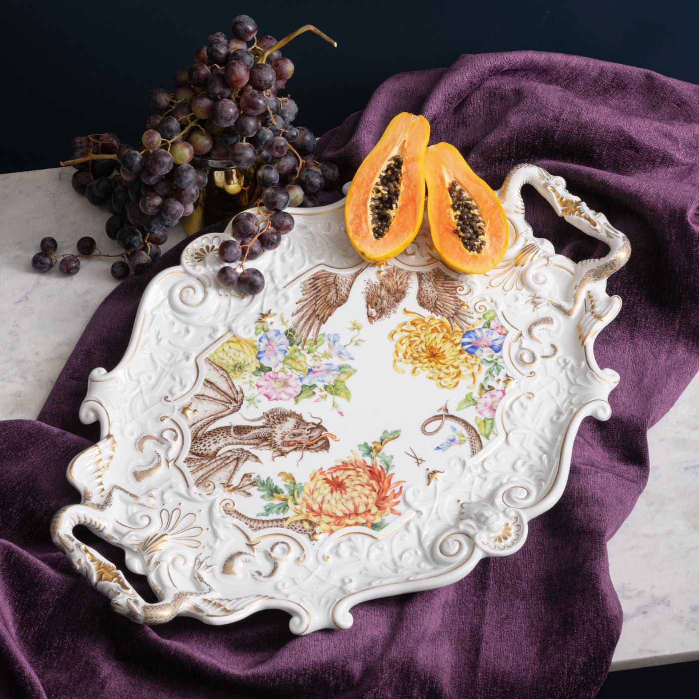 Platte Yin & Yang, Limitiert, L 56 cm | Meissen Limitierte Meisterwerke 209184 - 54180 - Meissen Weimar