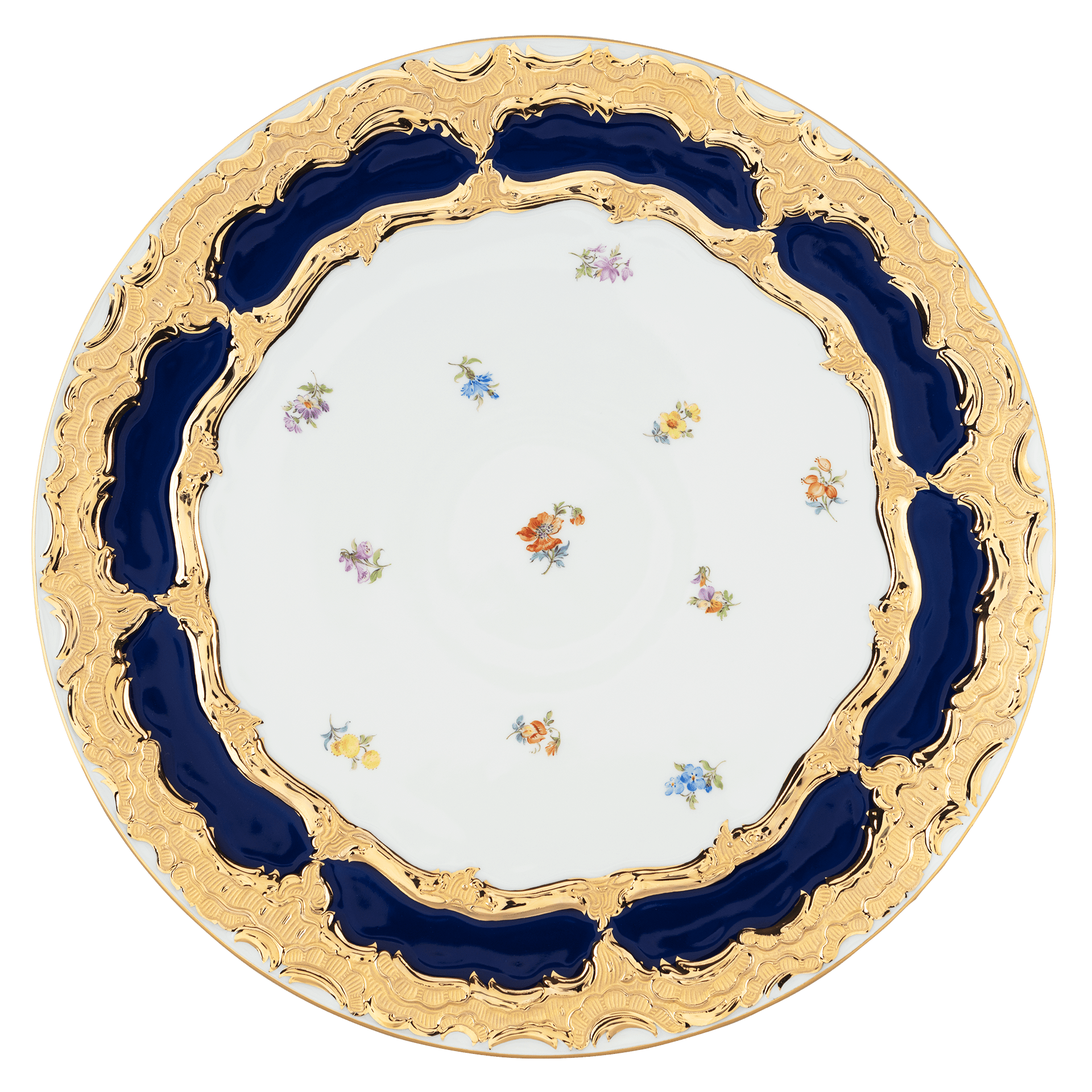 Platzteller Königsblau Goldbronze Ø 33 cm | Meissen B - Form 011079-15505 - Meissen Weimar