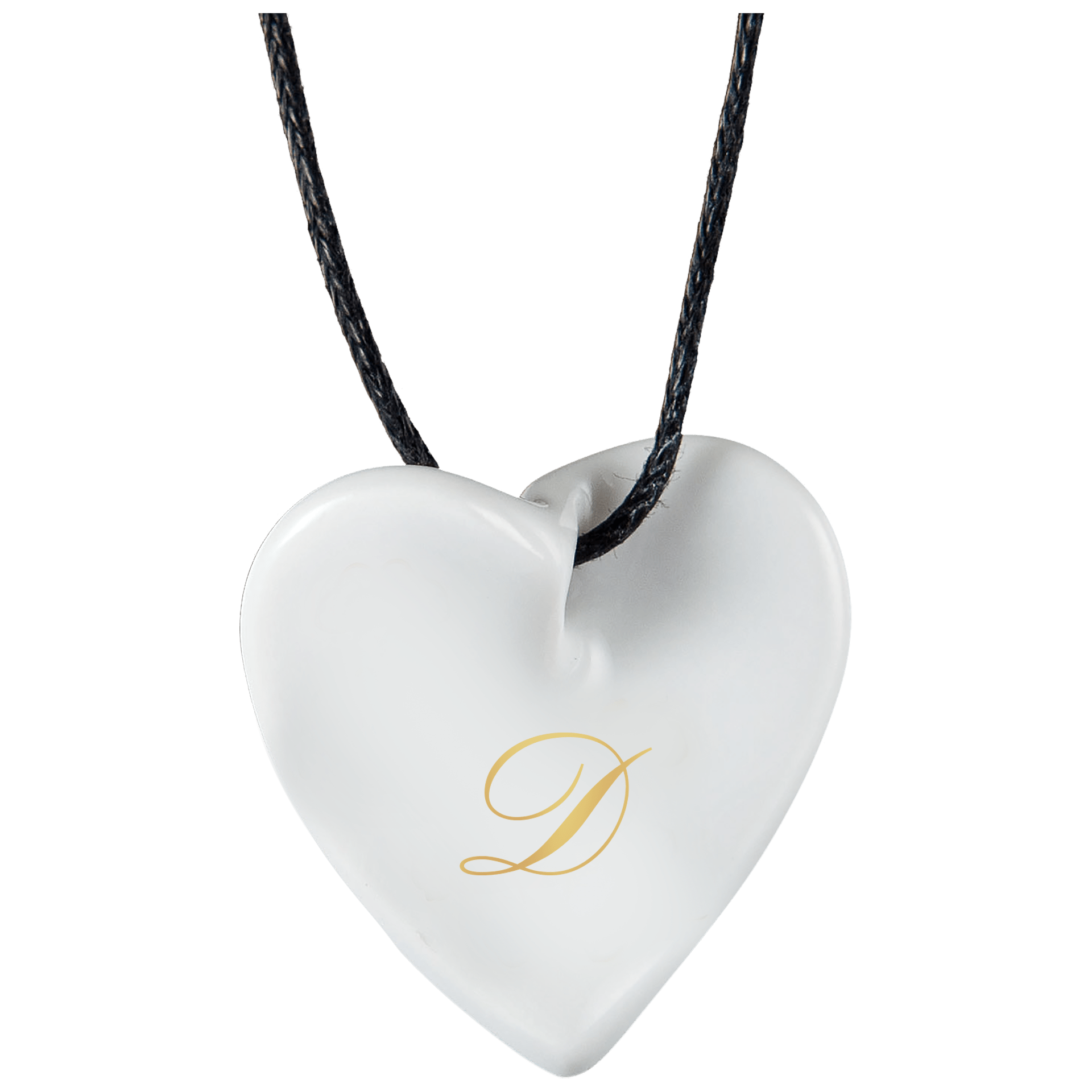 Porzellananhänger Herz mit Monogramm Gold, H 2,5 cm | Meissen Porzellananhänger 97b302-71000 - Meissen Weimar