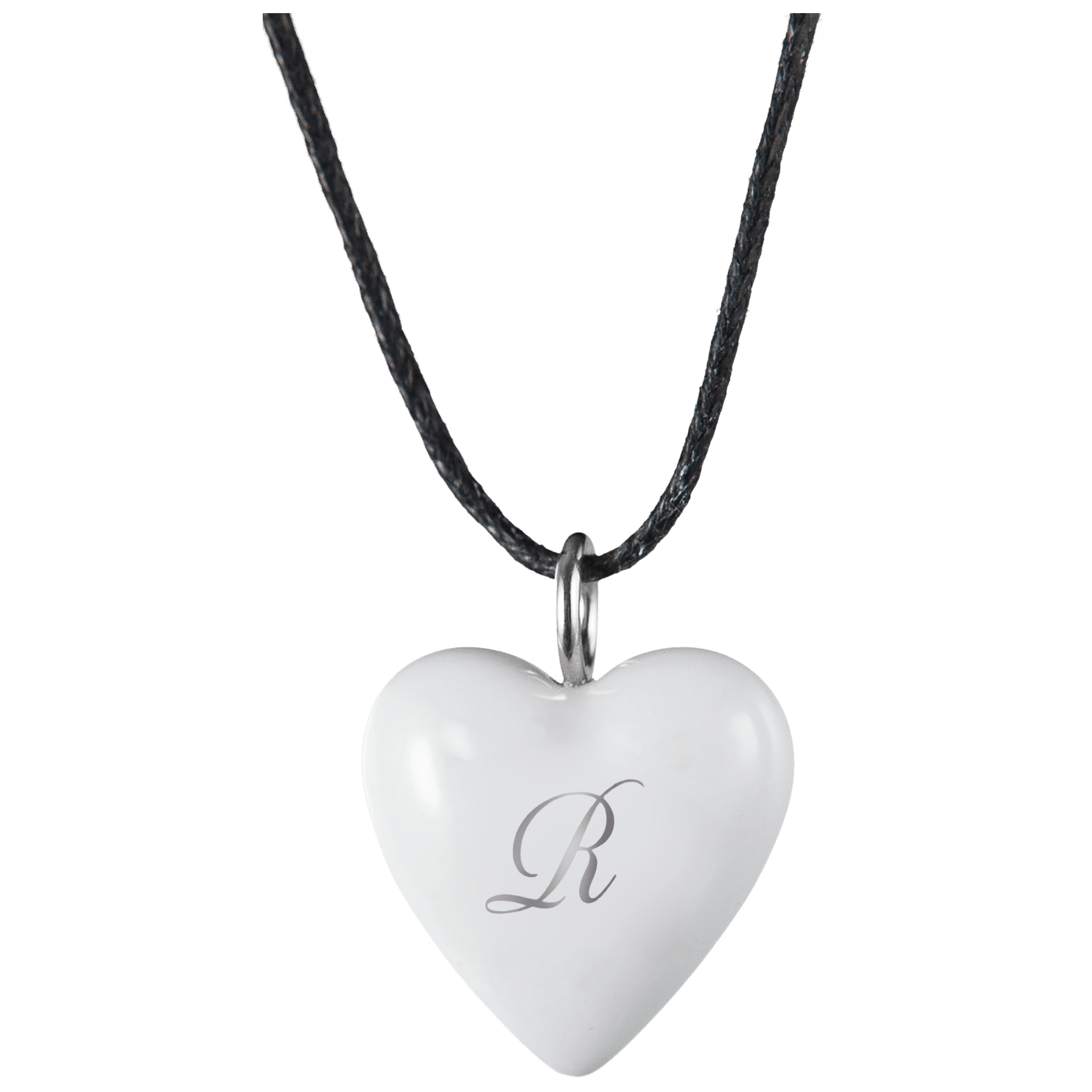 Porzellananhänger Herz mit Monogramm in Platin, Gr. M, H 2,2 cm | Meissen Porzellananhänger 97b303-71m03 - Meissen Weimar