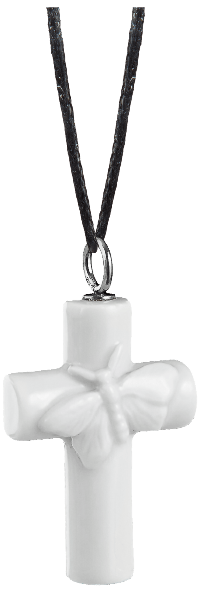 Porzellananhänger Kreuz Schmetterling Weiß, H 4 cm | Meissen Porzellananhänger 000001-55m70 - Meissen Weimar