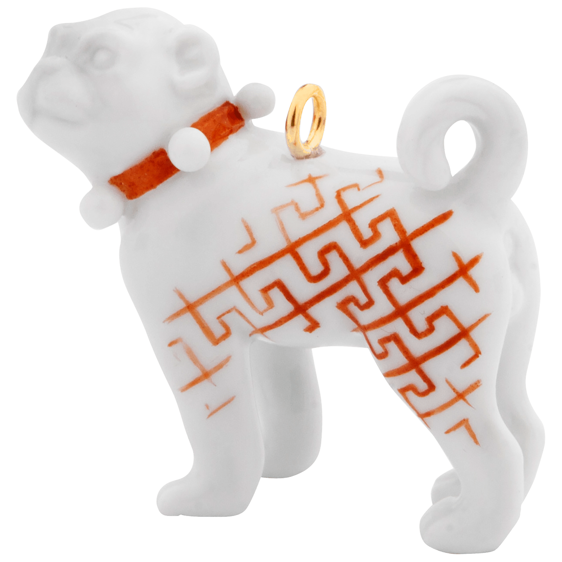 Porzellananhänger Mops Royal Palace Rot, H 3,4 cm | Meissen Porzellananhänger 90a270-78m21 - Meissen Weimar