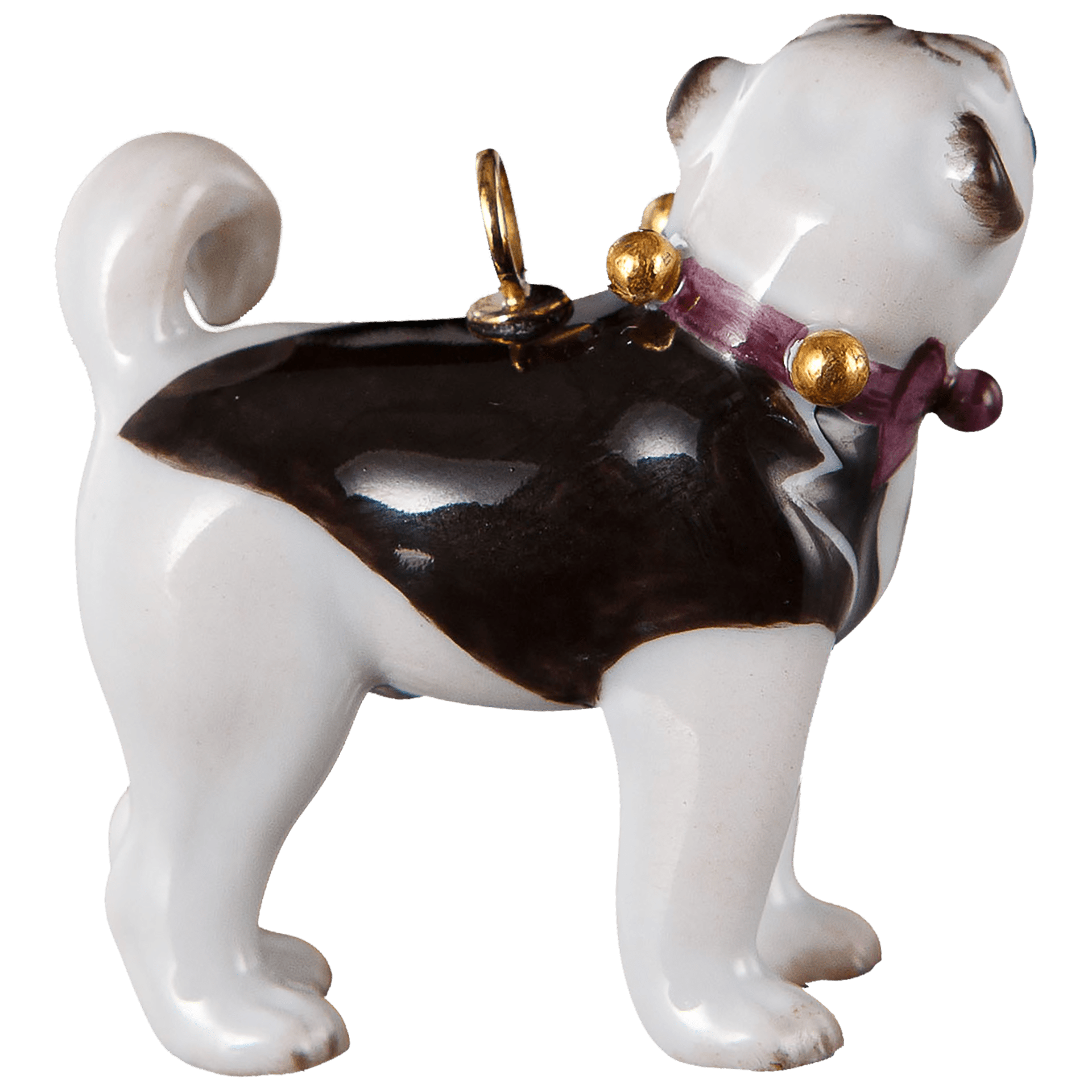 Porzellananhänger Mops Sir Henry, Höhe 3,4 cm | Meissen Porzellananhänger mpj20hs0333sh - Meissen Weimar