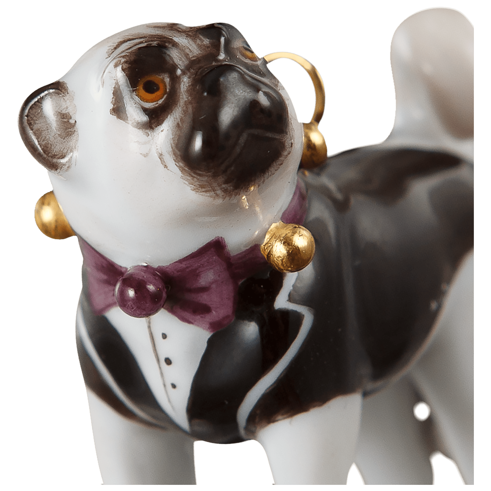 Porzellananhänger Mops Sir Henry, Höhe 3,4 cm | Meissen Porzellananhänger mpj20hs0333sh - Meissen Weimar