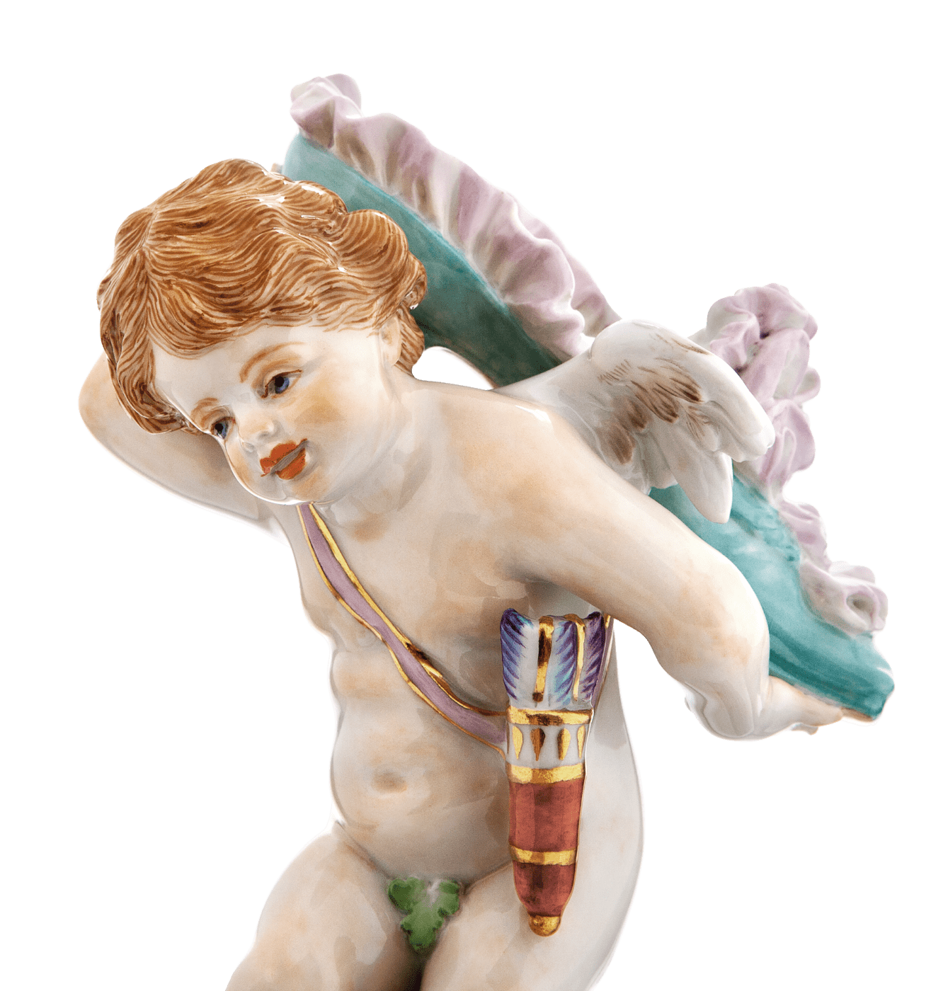 Porzellanfigur Amor, bunt und goldstaffiert, H 17,5 cm | Meissen Figuren Individuell 900300 - 70681 - Meissen Weimar