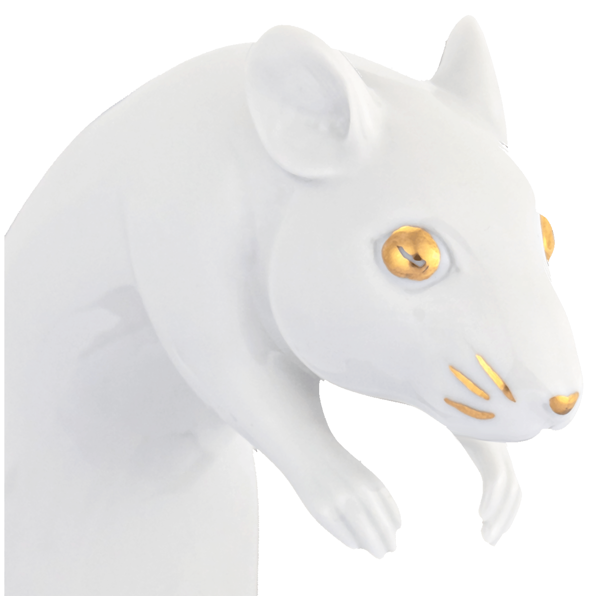 Porzellanfigur Chinesische Tierkreiszeichen Ratte, Gold staffiert, H 12 cm | Meissen Figuren Individuell 900200 - 83662 - Meissen Weimar
